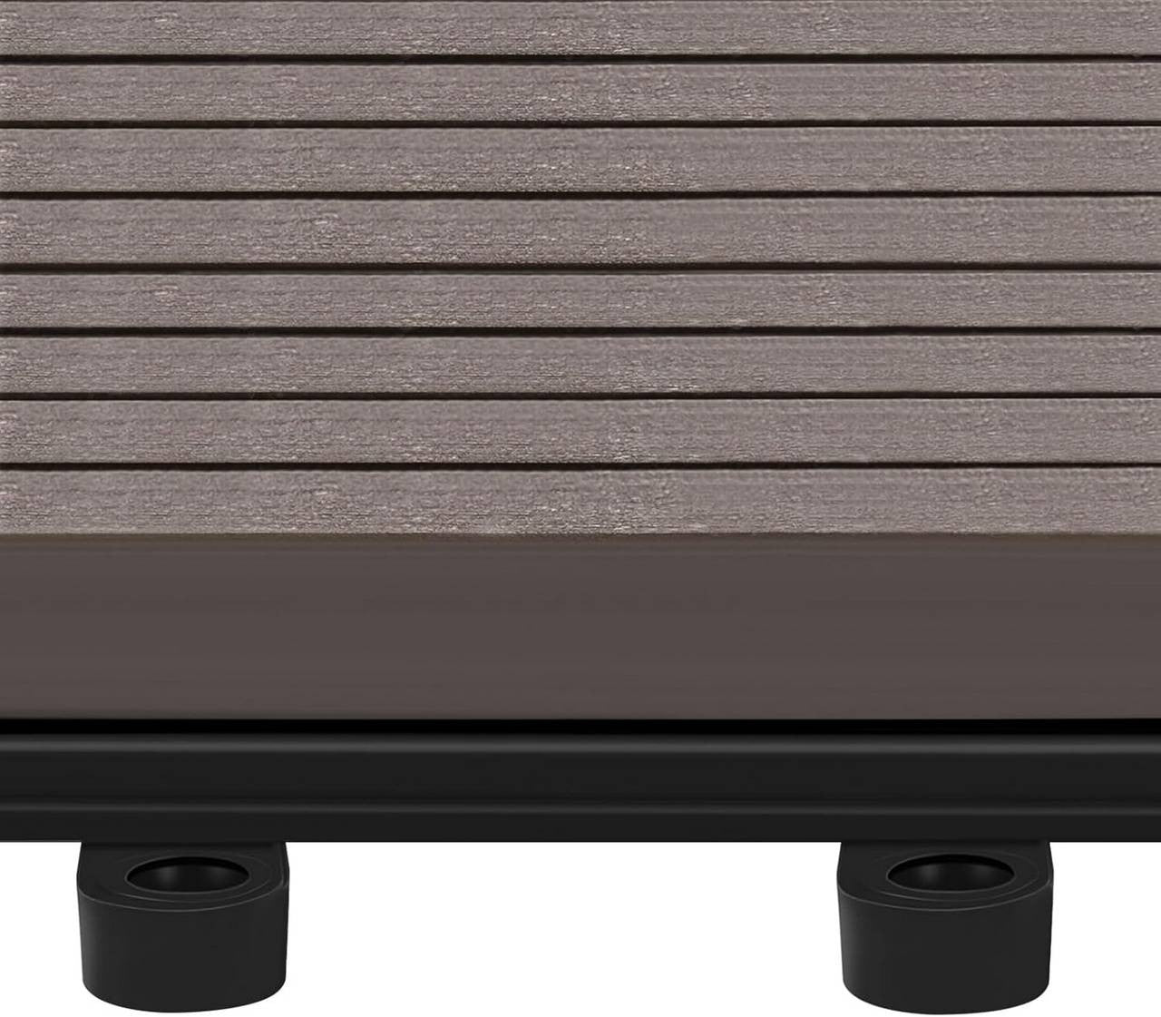 24goodz WPC Decking Tiles - Eco-Friendly Material - Easy Installation - WPC - For Outdoor and Indoor Use - Brown