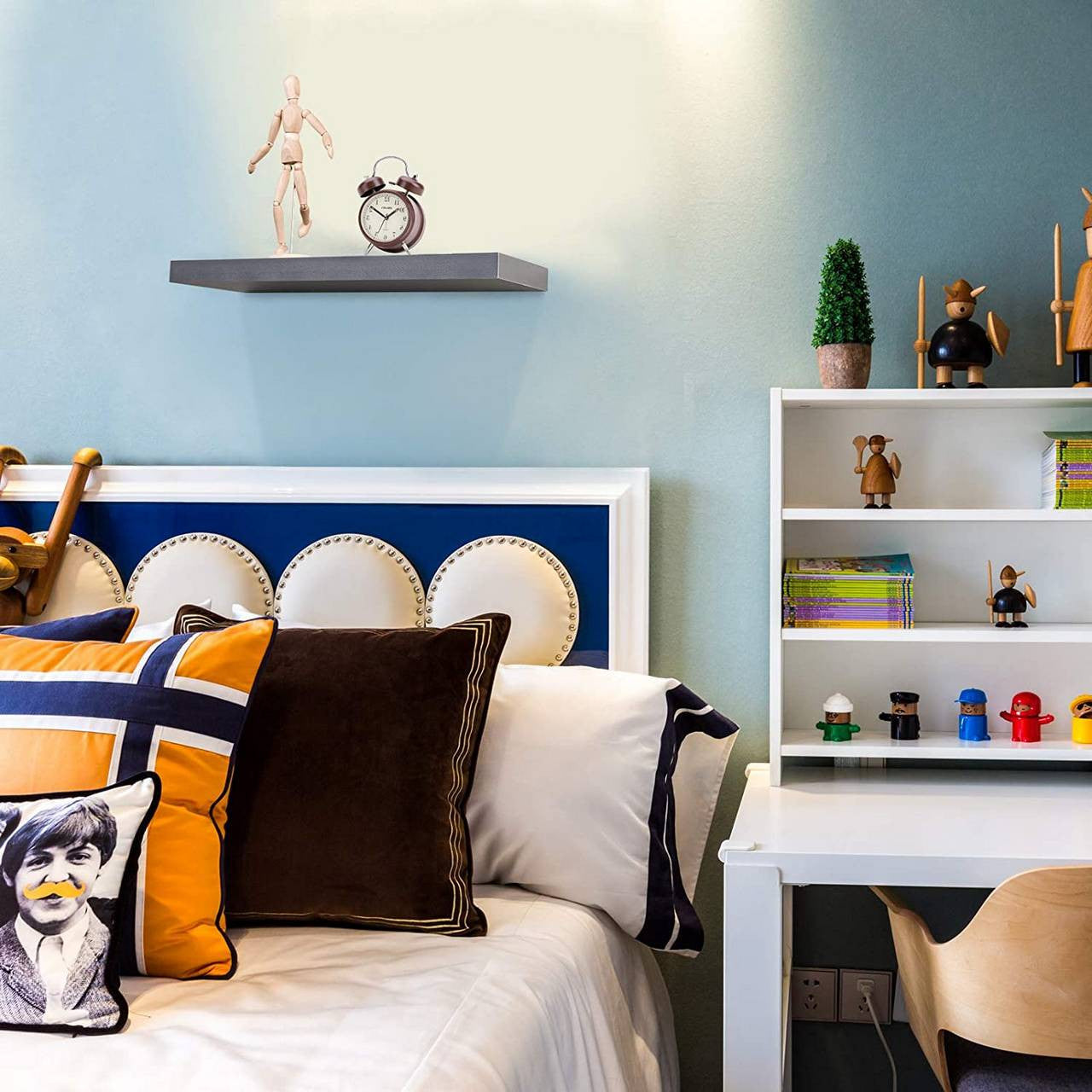 24goodz Wall Shelf - Space-Saving Design - Durable MDF - For Home Organization - Dark Grey 80x22.9x3.8cm - dgr