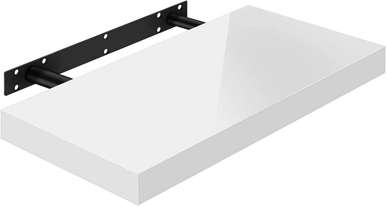 24goodz Floating Wall Shelf - Stylish and Versatile - MDF - For Home and Office - White 50x22.9x3.8cm - ws
