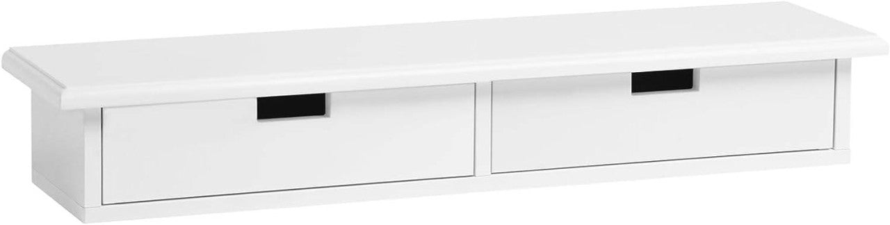 24goodz Wall Shelf with 2 Drawers - Stylish and Functional Storage - MDF - For Home Decor - White - 64 x 10 x 15 cm