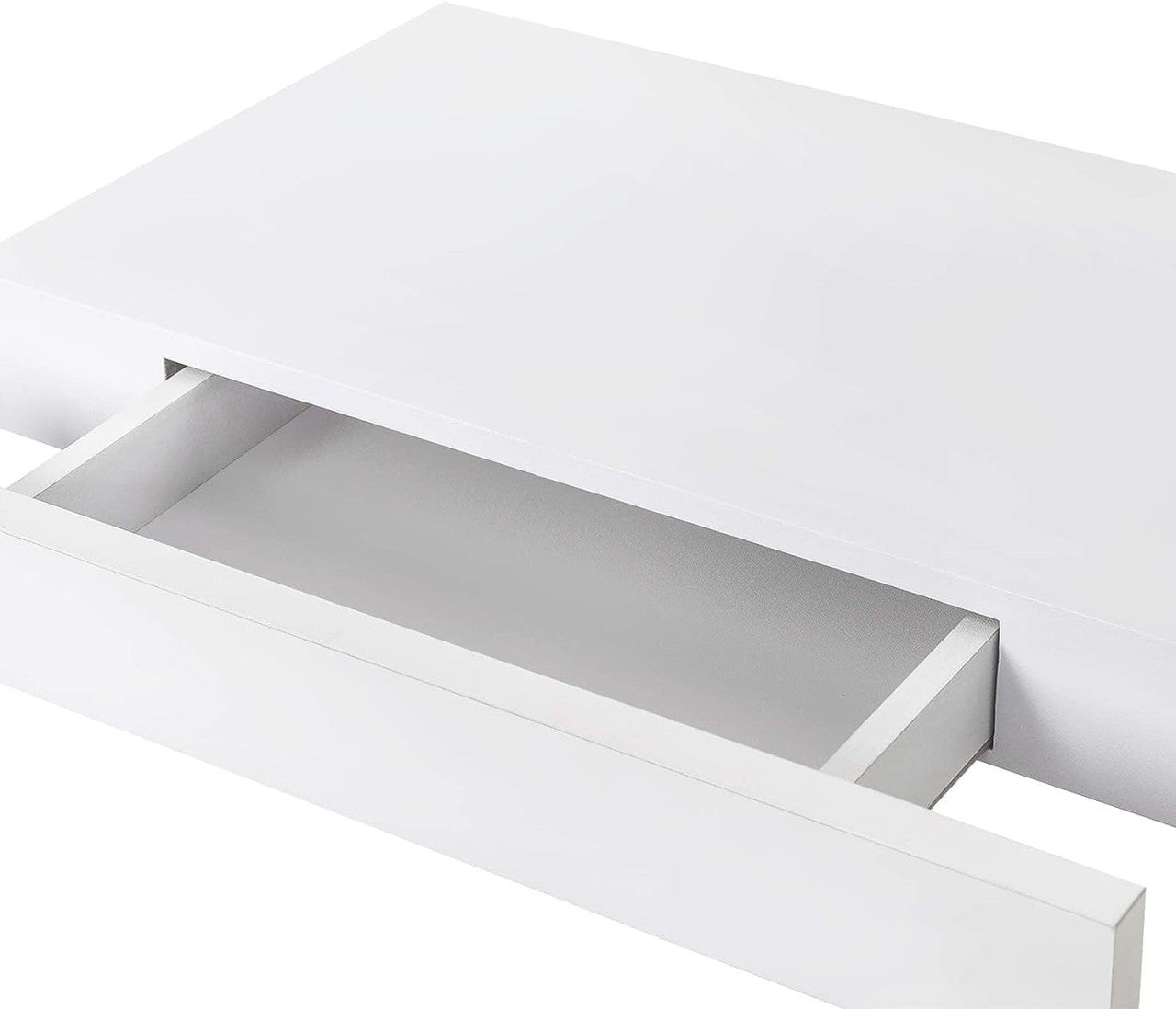 24goodz Floating Shelf with Drawer - Extra Storage Space - MDF - For Home and Living - White 40 x 25 cm - ws