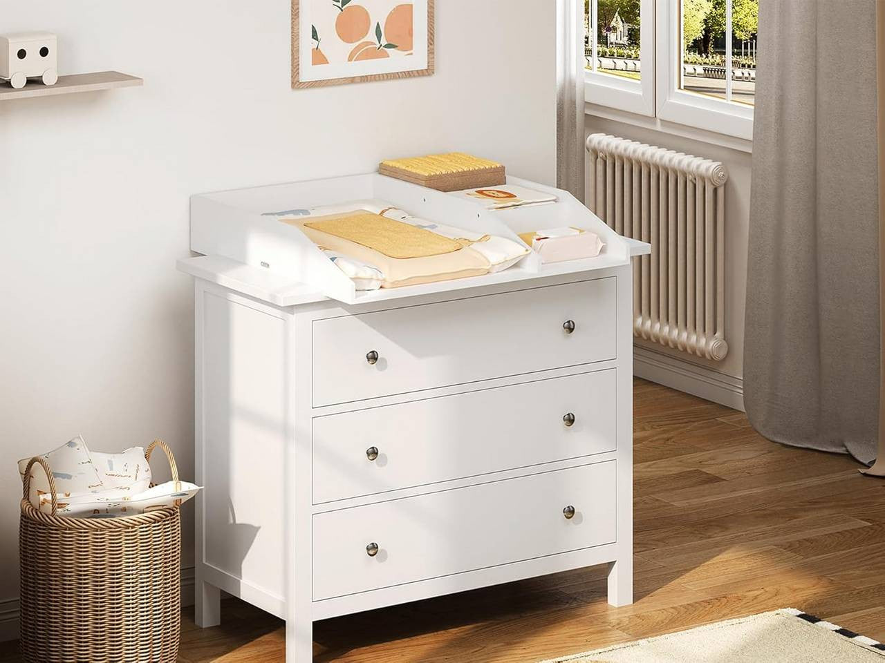 24goodz Changing Table Topper - Highly Adaptable - Safe and Secure - E1 MDF - For Babies - White
