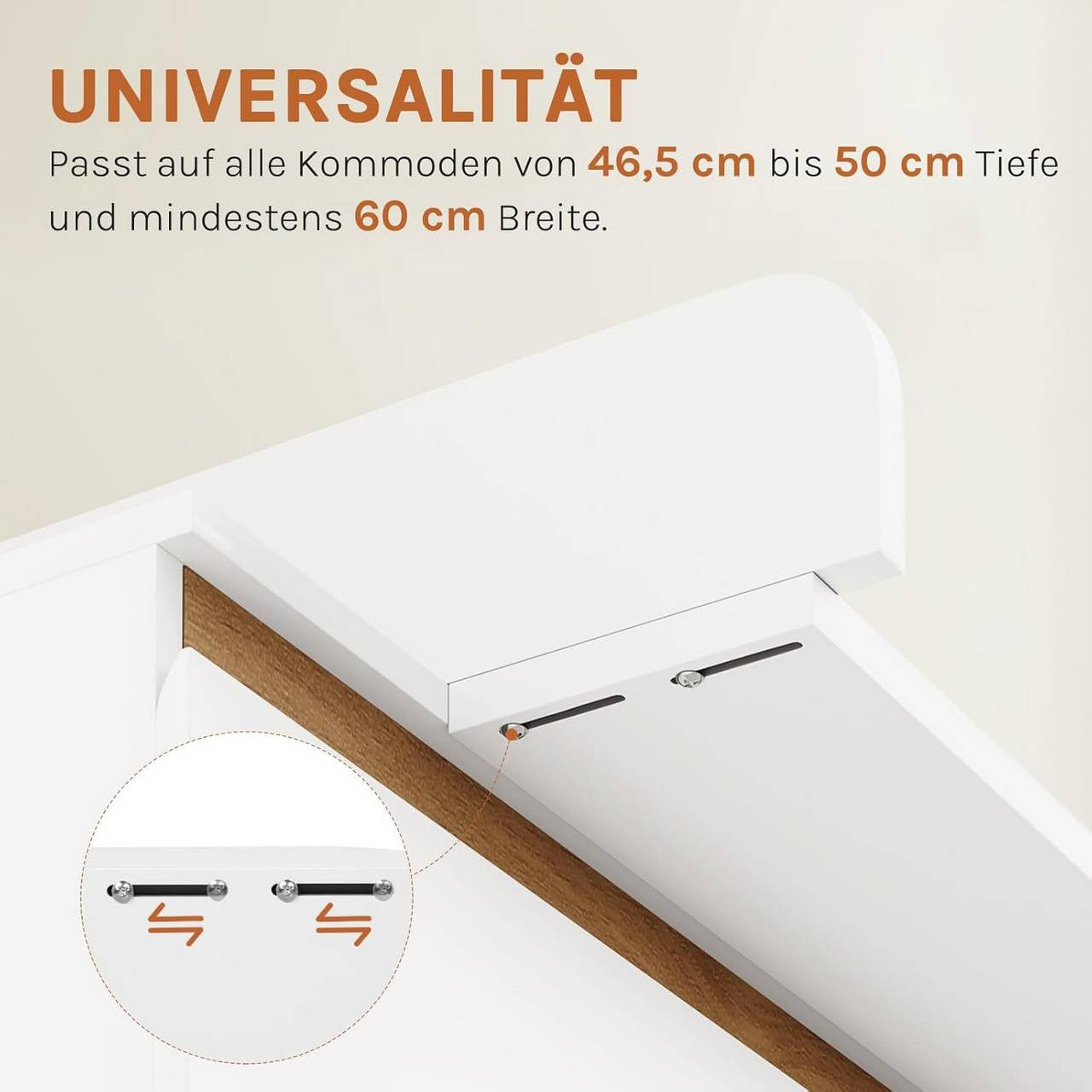 24goodz Changing Table Attachment - Highly Adaptable - High Security - MDF - For Parents - White