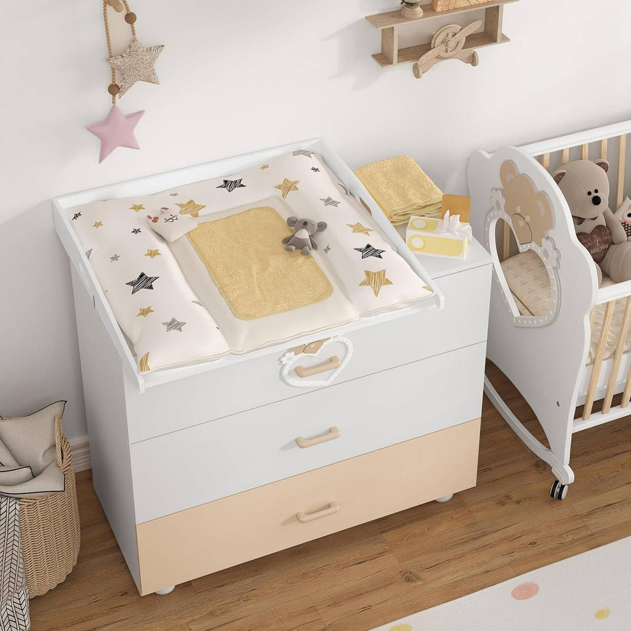 24goodz Universal Changing Topper - Safe Baby Changing Surface - MDF - For Parents - White