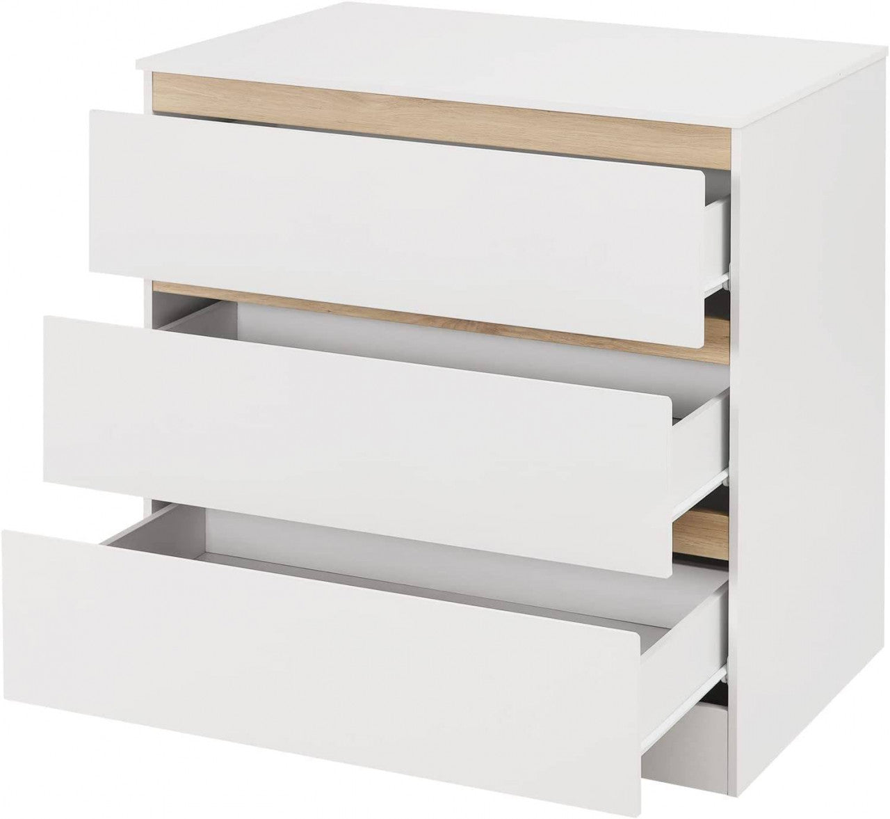 24goodz Baby Changing Table with 3 Drawers - Ample Storage Space - Durable and Safe - E1 Wood Material - White - 80 x 78 x 48 cm
