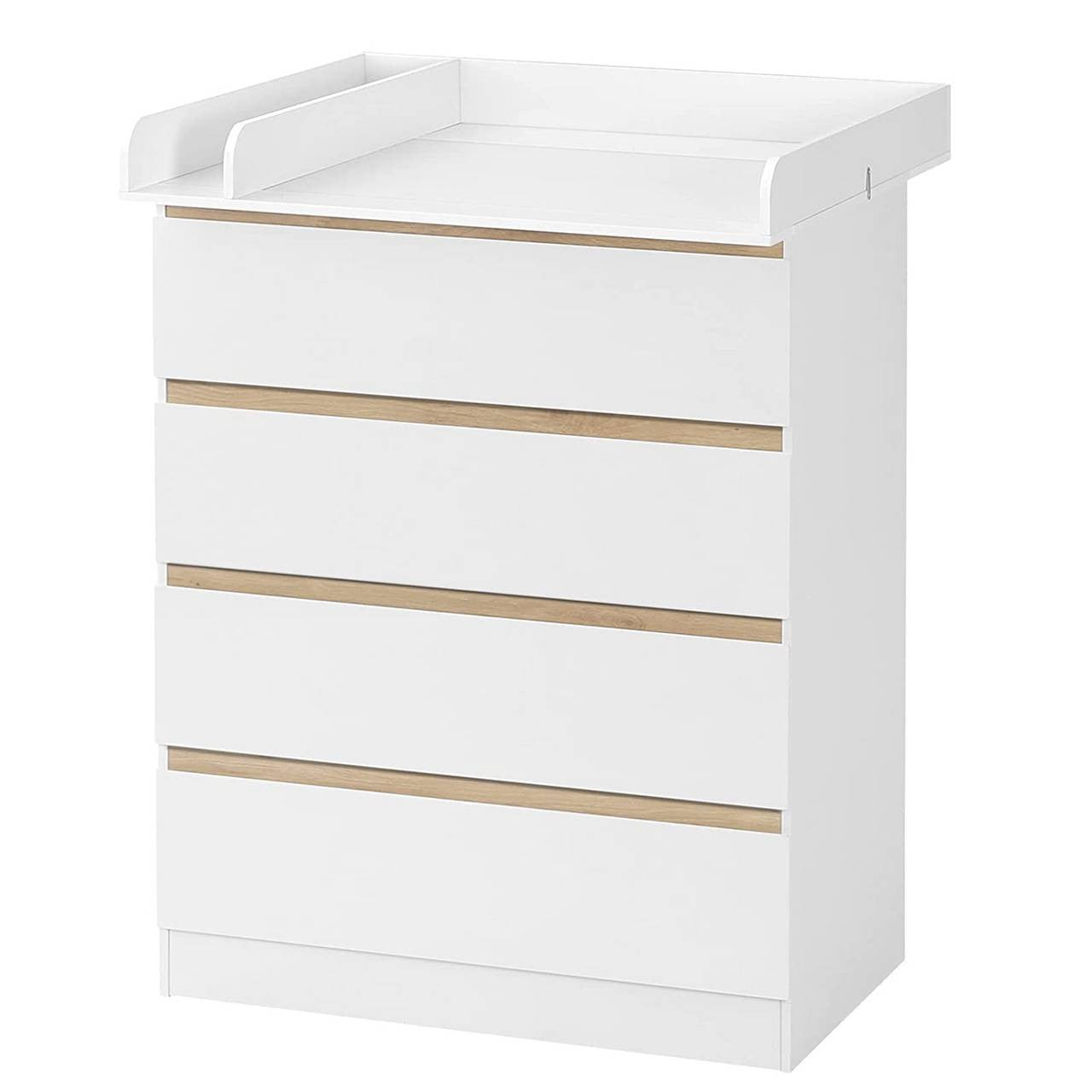 24goodz Changing Table with Removable Changing Top - Comfortable Height for Easy Access - MDF - For Parents - White - ws