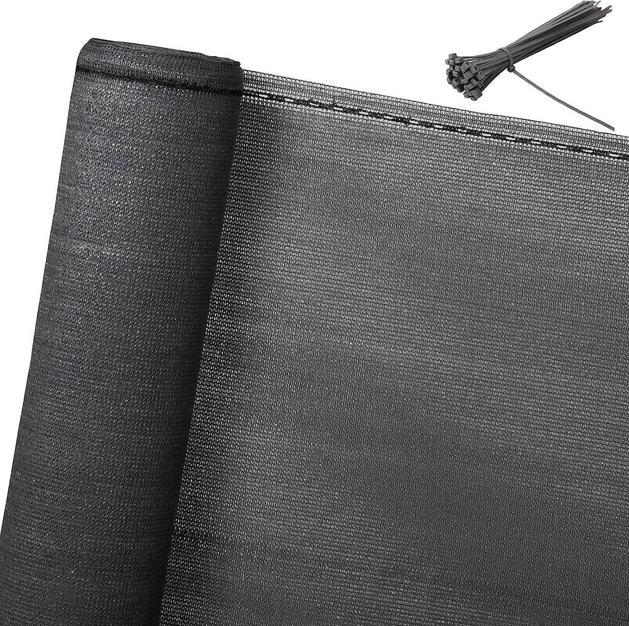 24goodz Privacy Screen Shade Net with Cable Ties - Durable and Weather-Resistant - HDPE - For Balconies and Gardens - Anthracite 2x15m