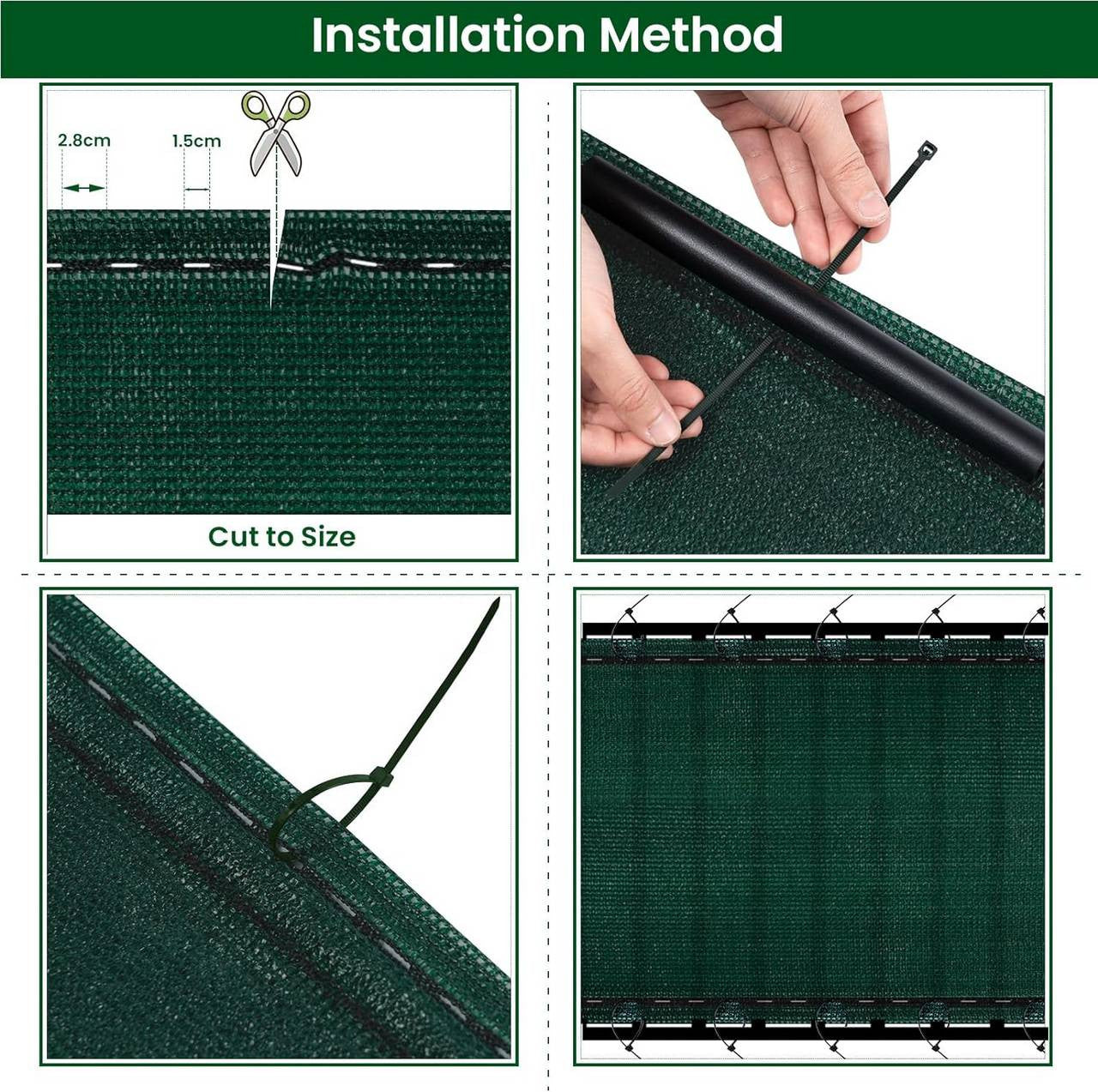 24goodz Privacy Screen - High UV Protection - Durable and Weather-Resistant - HDPE - Green - 2 x 15 m