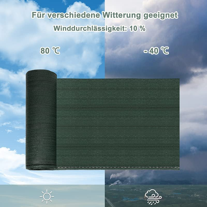 24goodz Balcony Privacy Screen - Durable HDPE Material - High UV Stability - 150 g/m² - Green - 1.8 x 10 m
