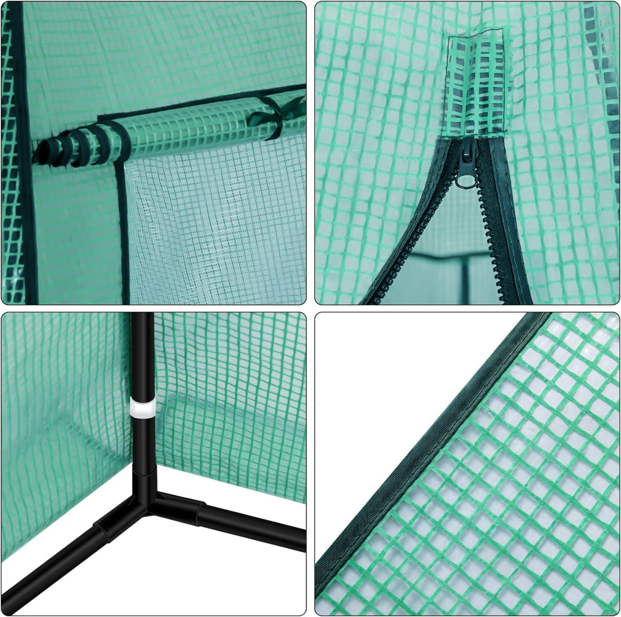 24goodz Greenhouse - Comprehensive Protection - Robust and Durable - 140 g/m2 PE - For Garden Enthusiasts - White/Green 160x180cm - gn