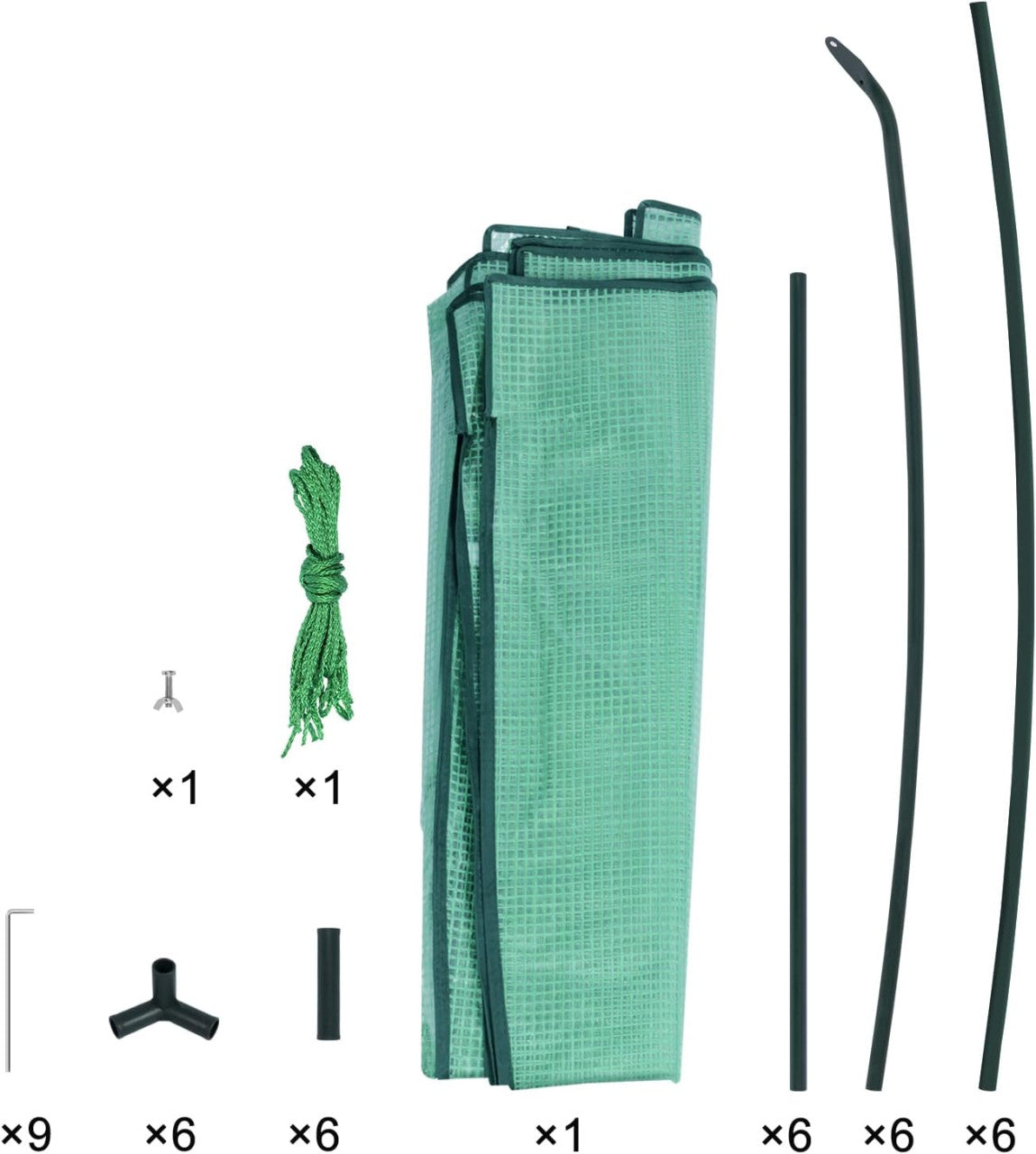 24goodz Greenhouse - Comprehensive Protection - Robust and Durable - 140 g/m2 PE - For Garden Enthusiasts - White/Green 160x180cm - gn