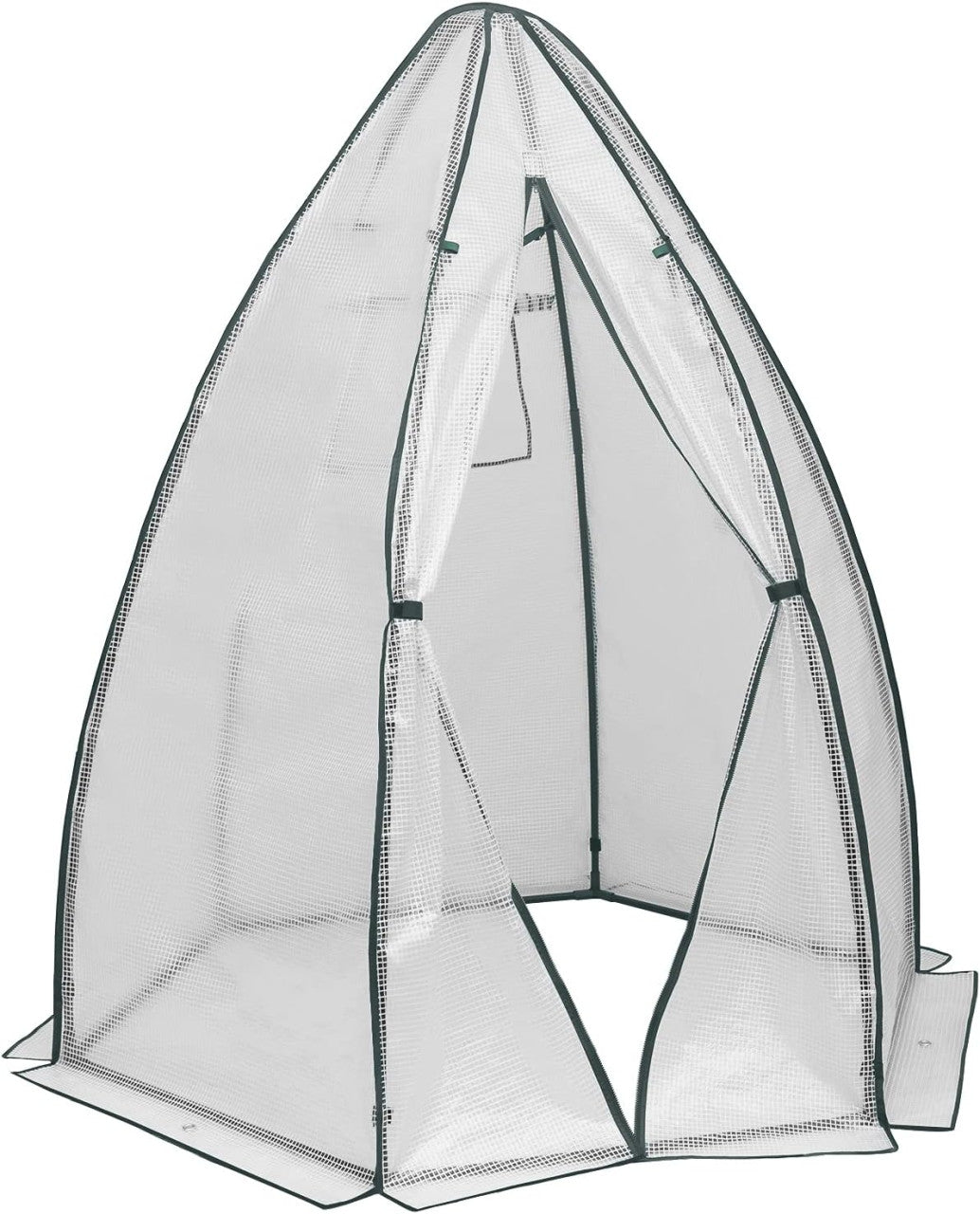 24goodz Greenhouse - Comprehensive Protection - Robust and Durable - PE Fabric - For Garden Enthusiasts - White/Green 160x180cm - ws