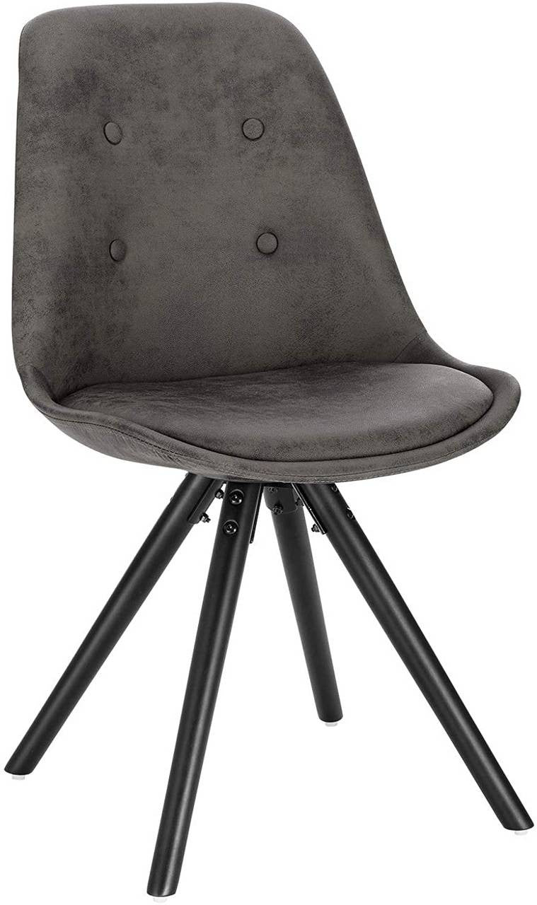 24goodz Dining Chair - Ergonomic Comfort - Durable Solid Wood - For Home & Office - Antique Leather Look Anthracite