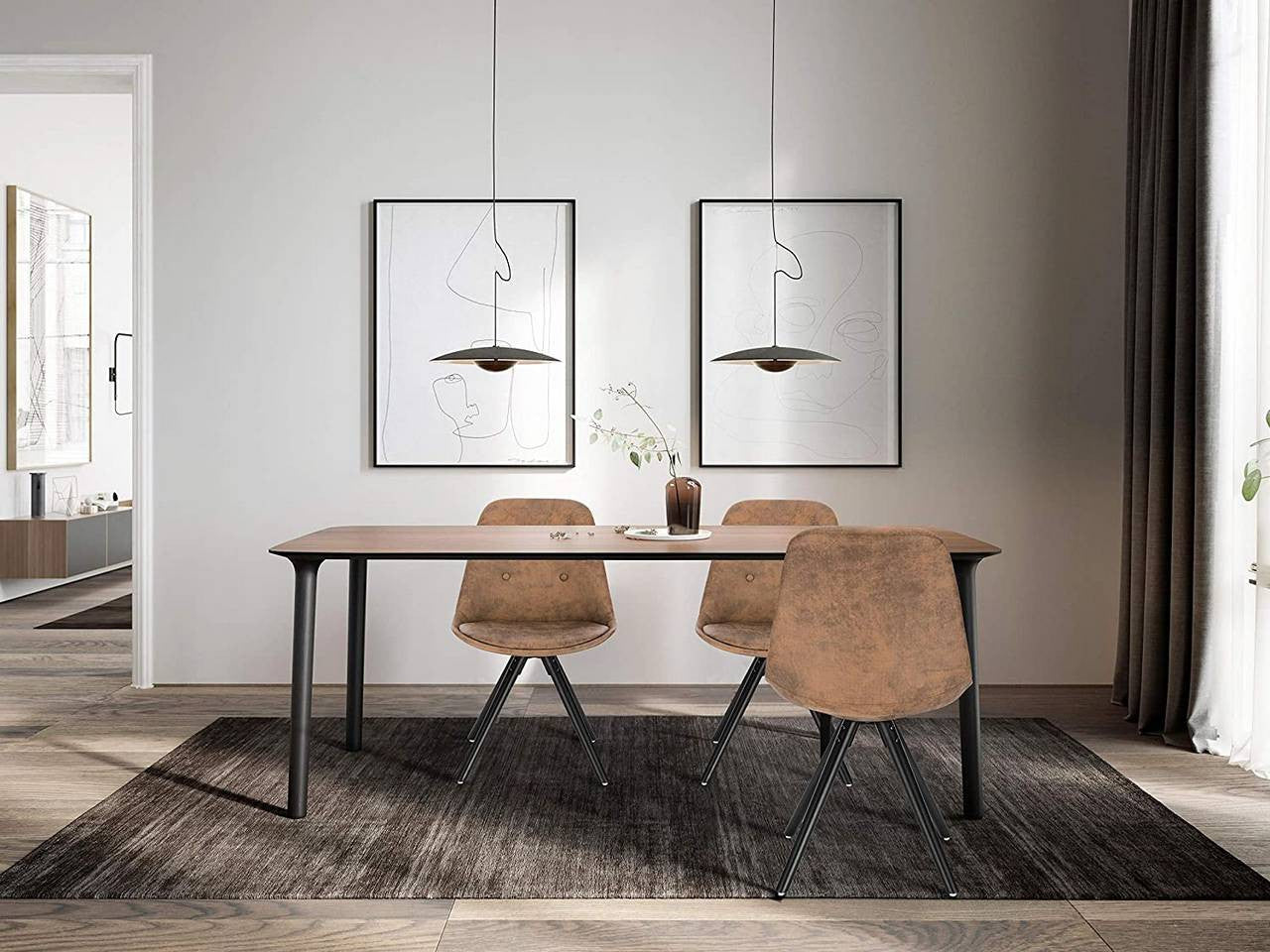 24goodz Dining Chair - Ergonomic Comfort - Durable Solid Wood - Dark Brown - dbr