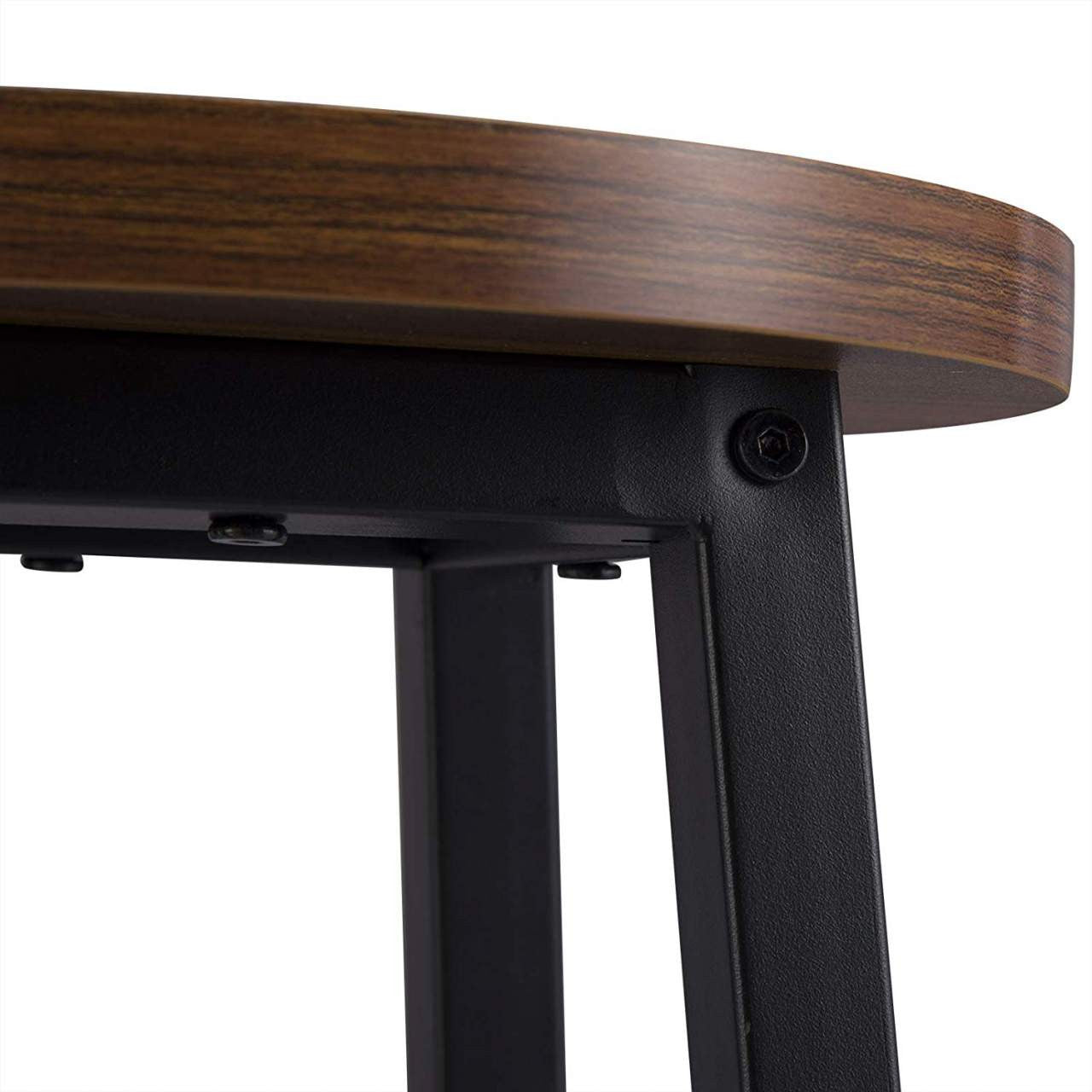 24goodz Bistro Stool Set - Sturdy and Durable Design - Easy to Clean - MDF and Steel - For Home and Commercial Use - Dark Beech - dc