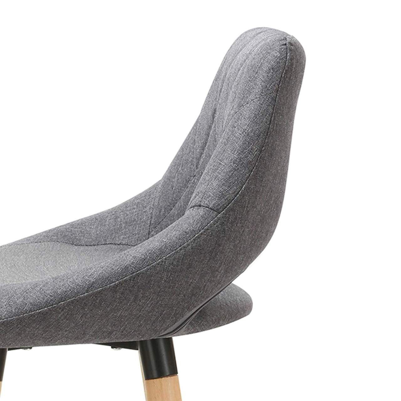 24goodz Bar Stool with Backrest and Footrest - Ergonomic Comfort - Solid Wood Frame - Dark Grey - dgr