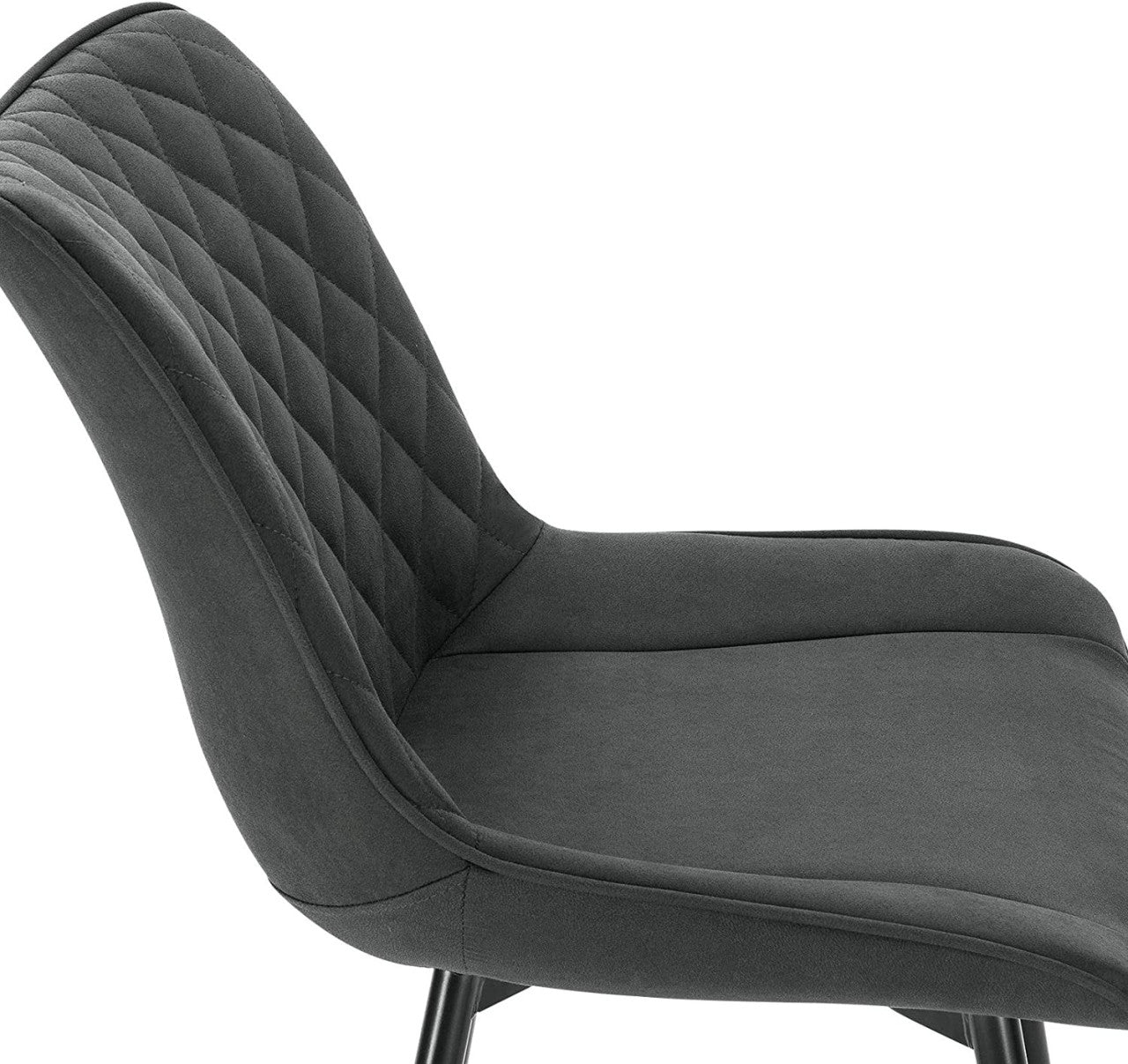 24goodz Set of 2 Dining Chairs - Ergonomic Comfort - Durable Fabric Upholstery - Metal - For Home Use - Anthracite