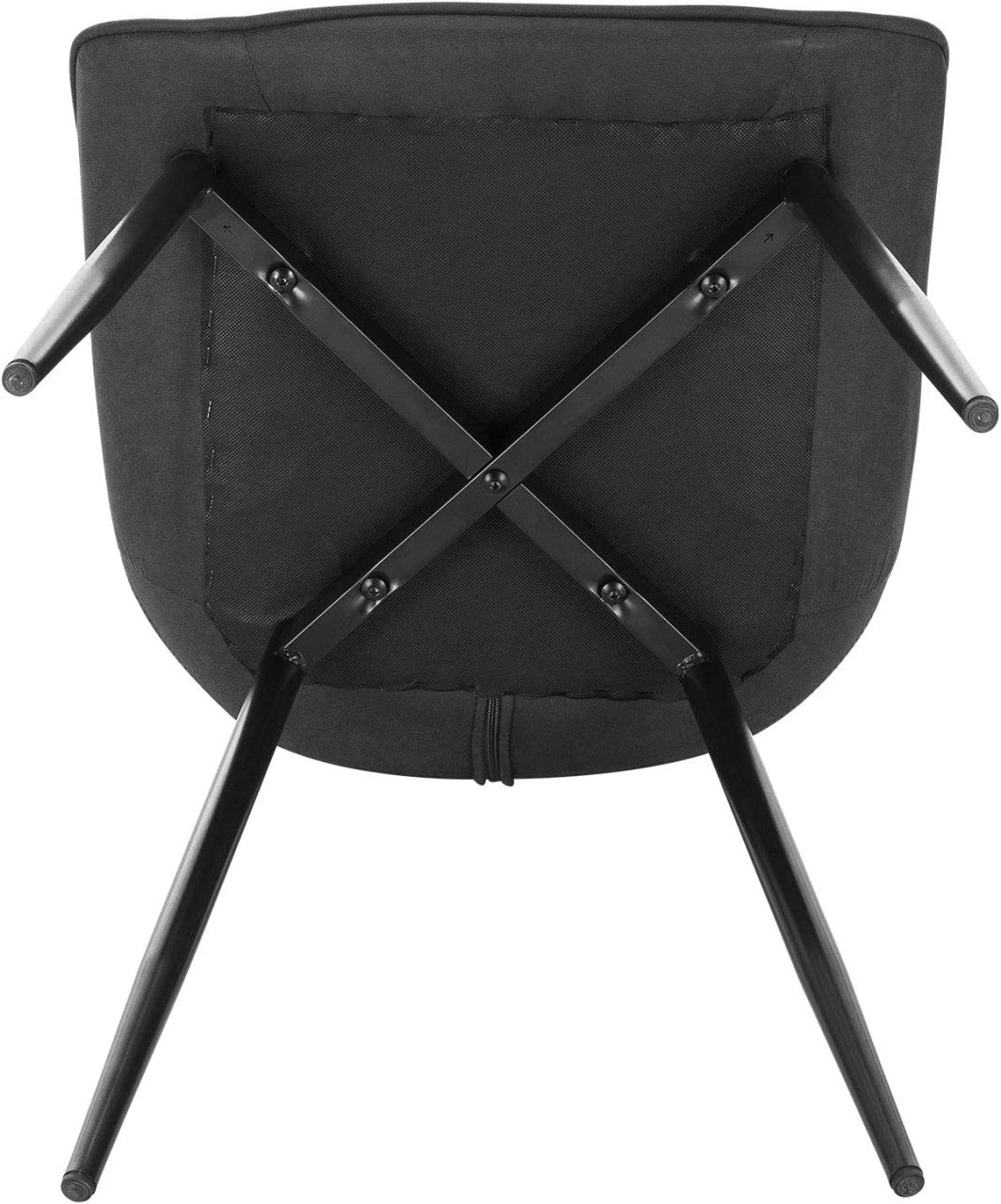 24goodz Set of 2 Dining Chairs - Ergonomic Comfort - Durable Fabric Upholstery - Metal - For Home Use - Anthracite