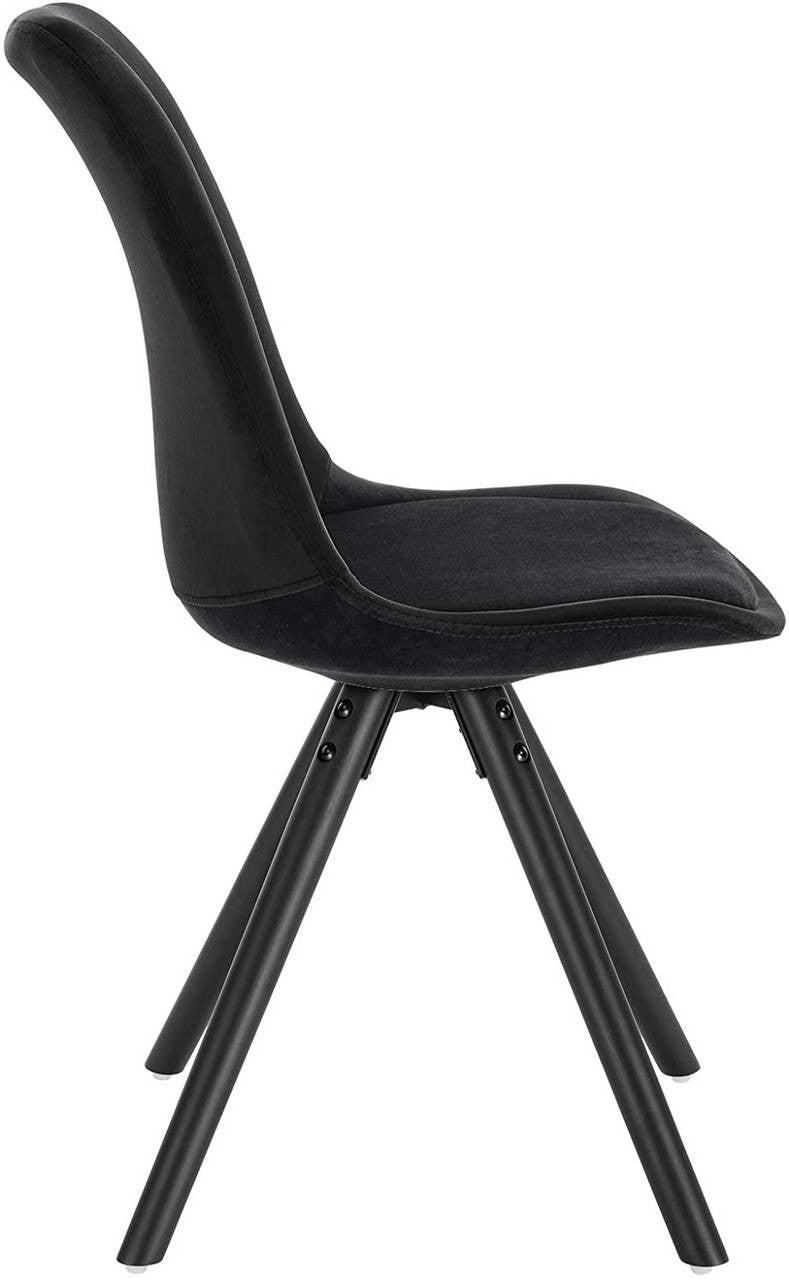24goodz Velvet Dining Chairs - Ergonomic Support - Durable Solid Wood Frame - Black - Set of 2 - sz