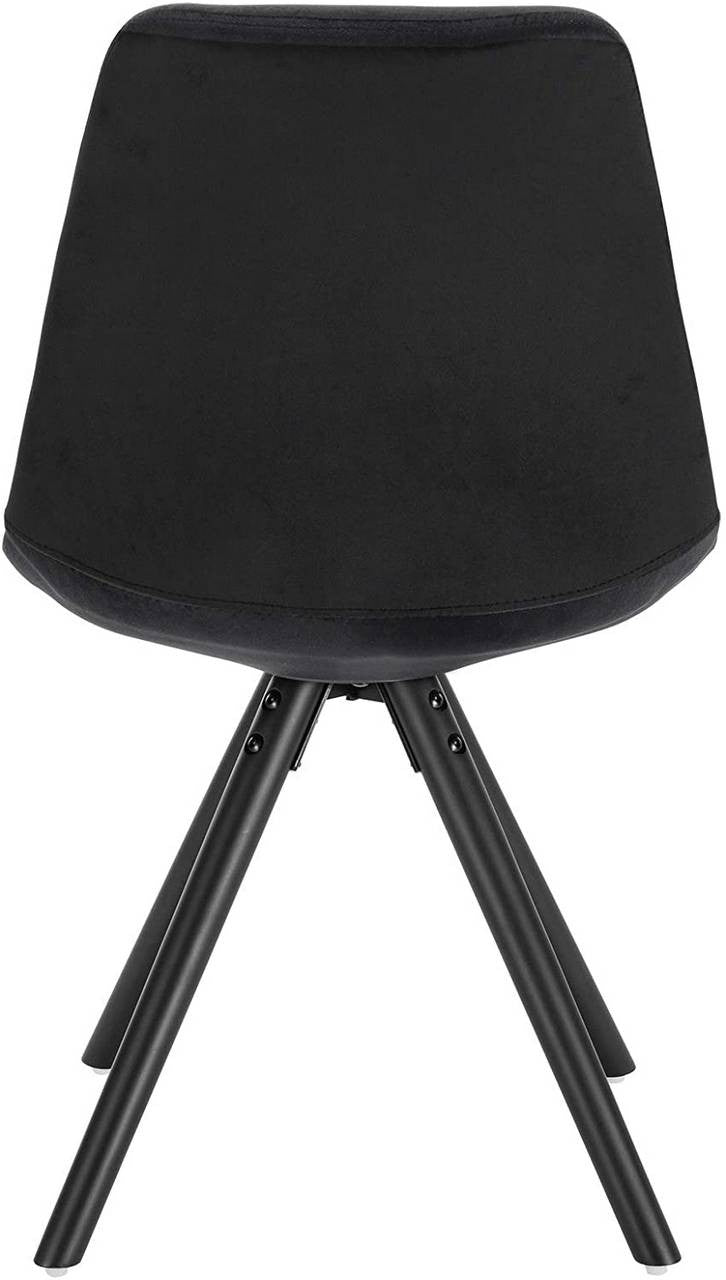24goodz Velvet Dining Chairs - Ergonomic Support - Durable Solid Wood Frame - Black - Set of 2 - sz