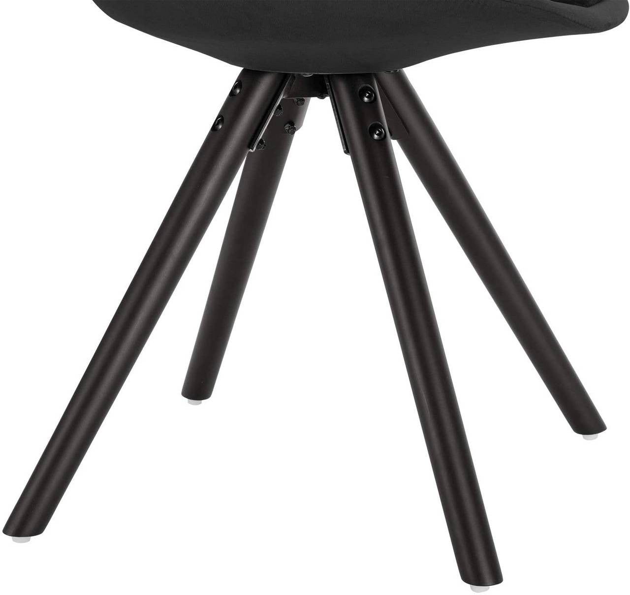 24goodz Velvet Dining Chairs - Ergonomic Support - Durable Solid Wood Frame - Black - Set of 2 - sz