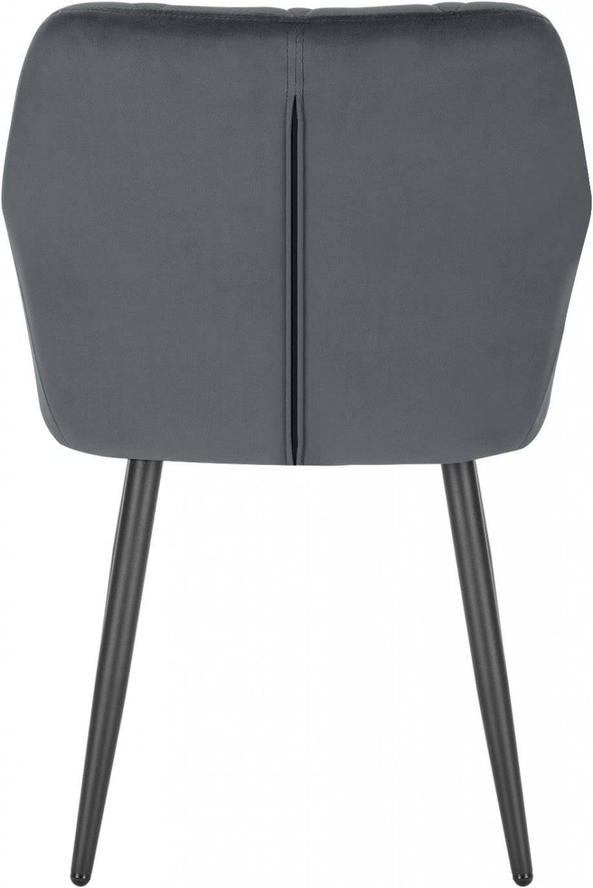 24goodz Velvet Dining Chair with Armrests - Ergonomic Comfort - Sturdy Metal Legs - Velvet - For Home & Dining - Dark Grey - dgr