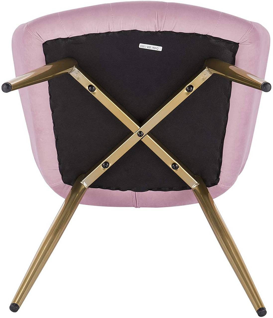 24goodz Velvet Dining Chairs Set of 2 - Ergonomic Comfort - Sturdy Metal Legs - Velvet - For Home & Living - Pink