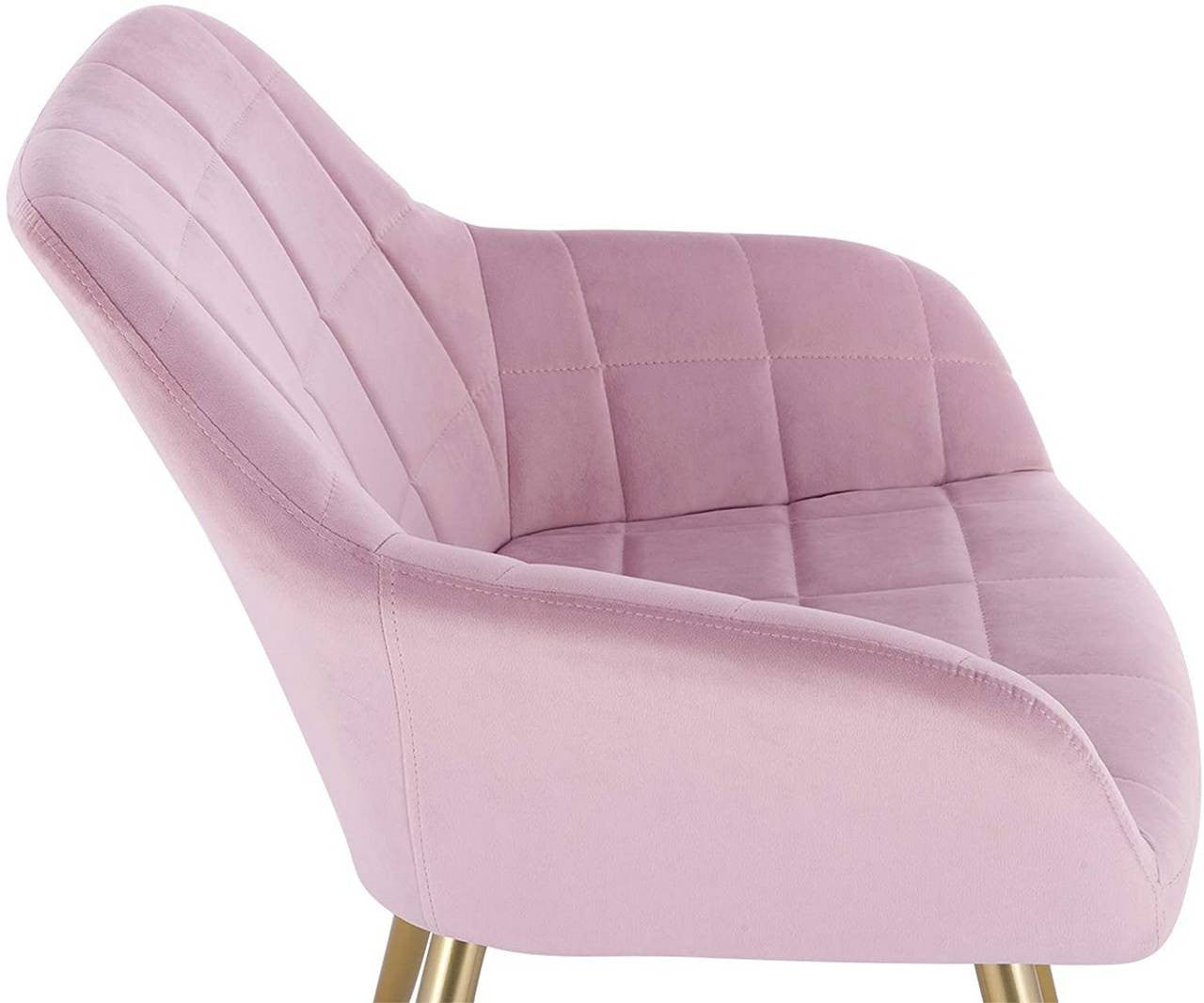 24goodz Velvet Dining Chairs Set of 2 - Ergonomic Comfort - Sturdy Metal Legs - Velvet - For Home & Living - Pink