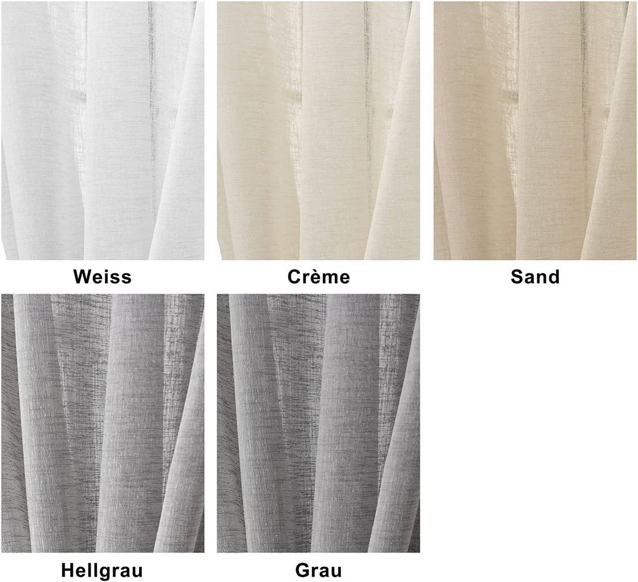 24goodz Set of 2 Curtains with Loop - Elegant Linen Look - 100% Polyester - For Every Room - Dark Grey 140x225 cm - dgr