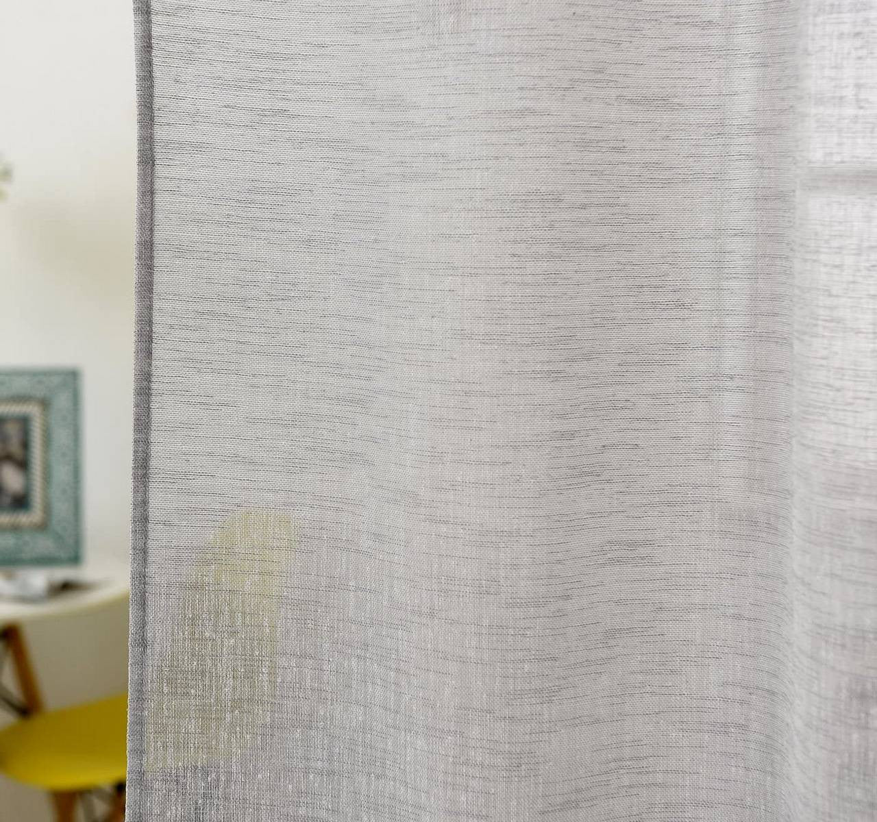 24goodz Set of 2 Curtains with Loop Design - Elegant Linen Look - 100% Polyester - For Living Room and Bedroom - Light Grey 140x245 cm - hgr