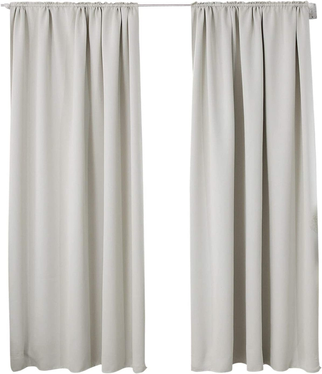 24goodz Blackout Curtain Set - High Durability - Energy Saving & Sound Absorbing - 100% Polyester - For Home & Office - Cream 135x225 cm