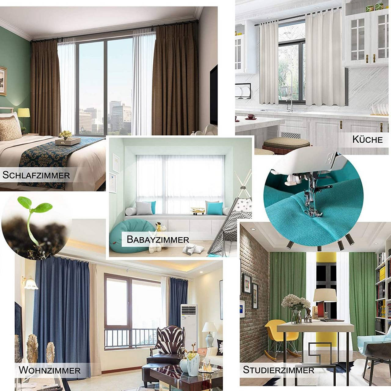 24goodz Blackout Curtains 250g/m² with Pleat Tape (Set of 2) - Energy Saving & Sound Absorbing - 100% Polyester - For Home & Office - Grey/White 135x245 cm - ws