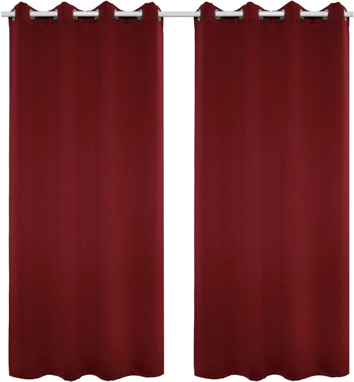 24goodz Eyelet Curtain Set - Lightweight and Soft - Energy Saving and Soundproof - 100% Polyester - Bordeaux - 135x245 cm - bd