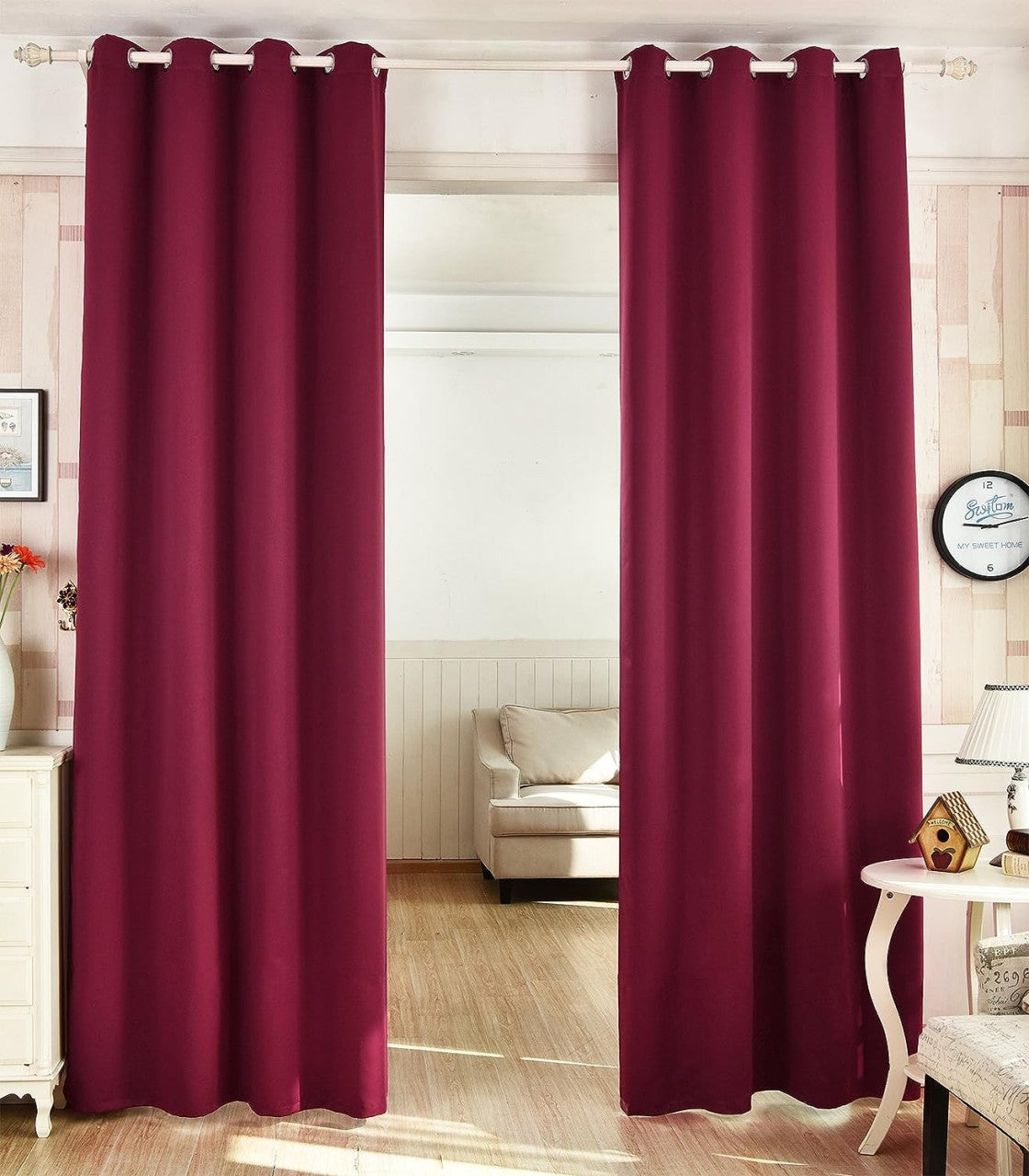24goodz Set of 2 Eyelet Curtains - Lightweight and Soft - Energy Saving and Soundproof - 100% Polyester - Grey - 135x225 cm - bb