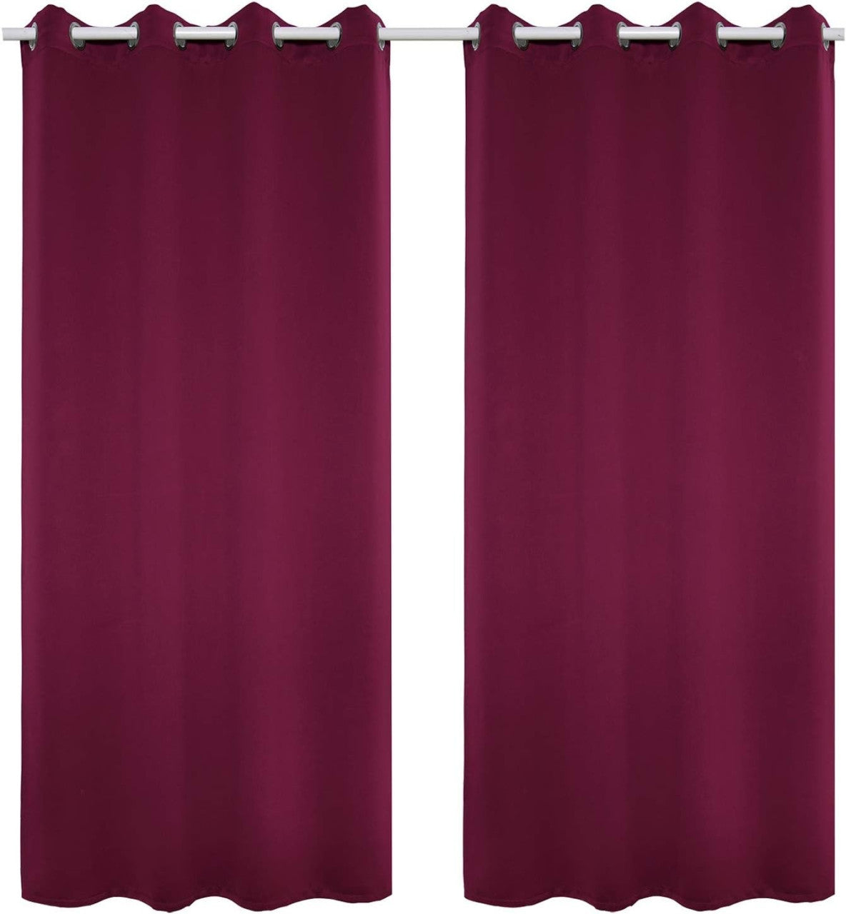 24goodz Set of 2 Eyelet Curtains - Lightweight and Soft - Energy Saving and Soundproof - 100% Polyester - Grey - 135x225 cm - bb