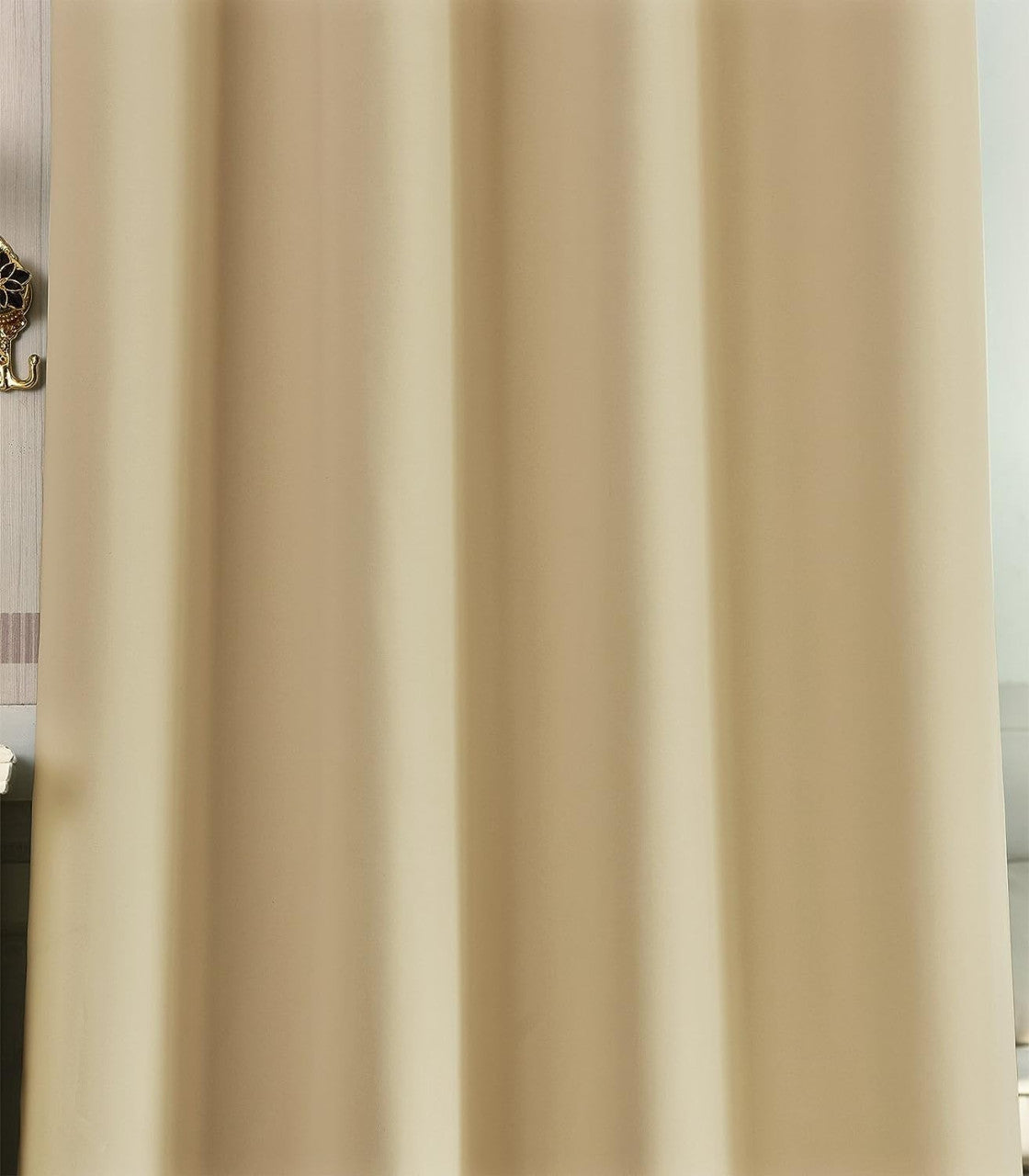 24goodz Set of 2 Eyelet Curtains - Lightweight & Energy Saving - 100% Polyester - For Home & Office - Champagne 135x225 cm - cp