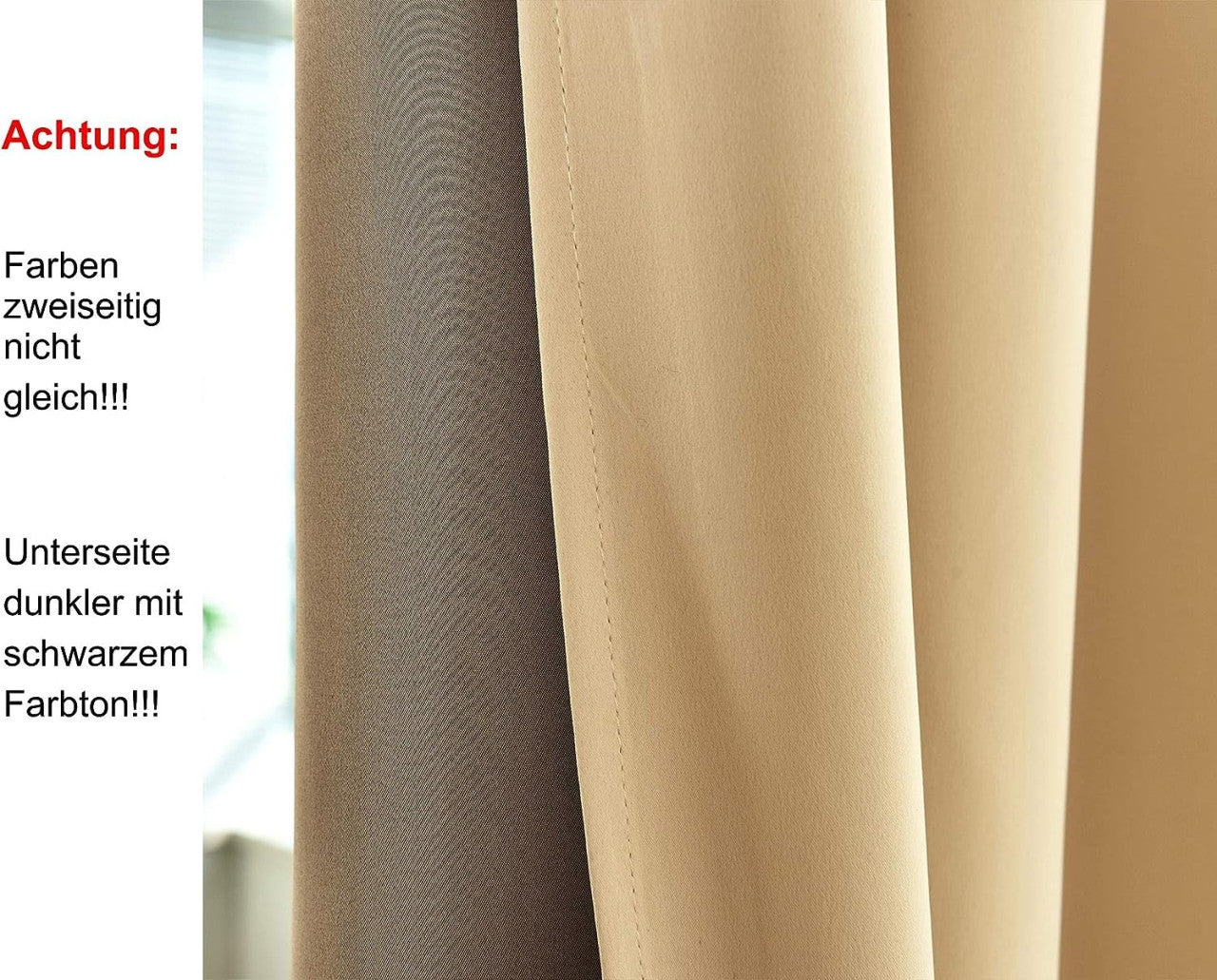 24goodz Set of 2 Eyelet Curtains - Lightweight & Energy Saving - 100% Polyester - For Home & Office - Champagne 135x225 cm - cp