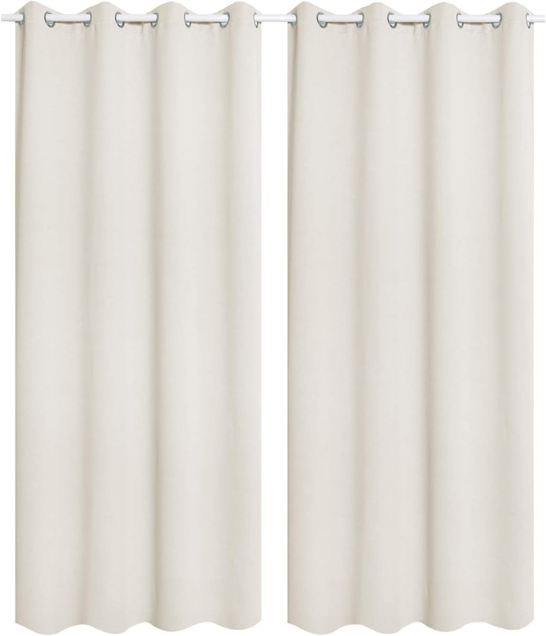 24goodz Set of 2 Eyelet Curtains - Lightweight and Soft - Thermal Insulating - 100% Polyester - Cream - 135x245 cm