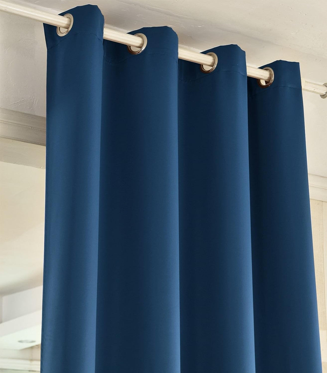 24goodz Set of 2 Eyelet Curtains - Lightweight & Energy-Saving - 100% Polyester - For Home & Office - Dark Blue 135x225 cm - dbl