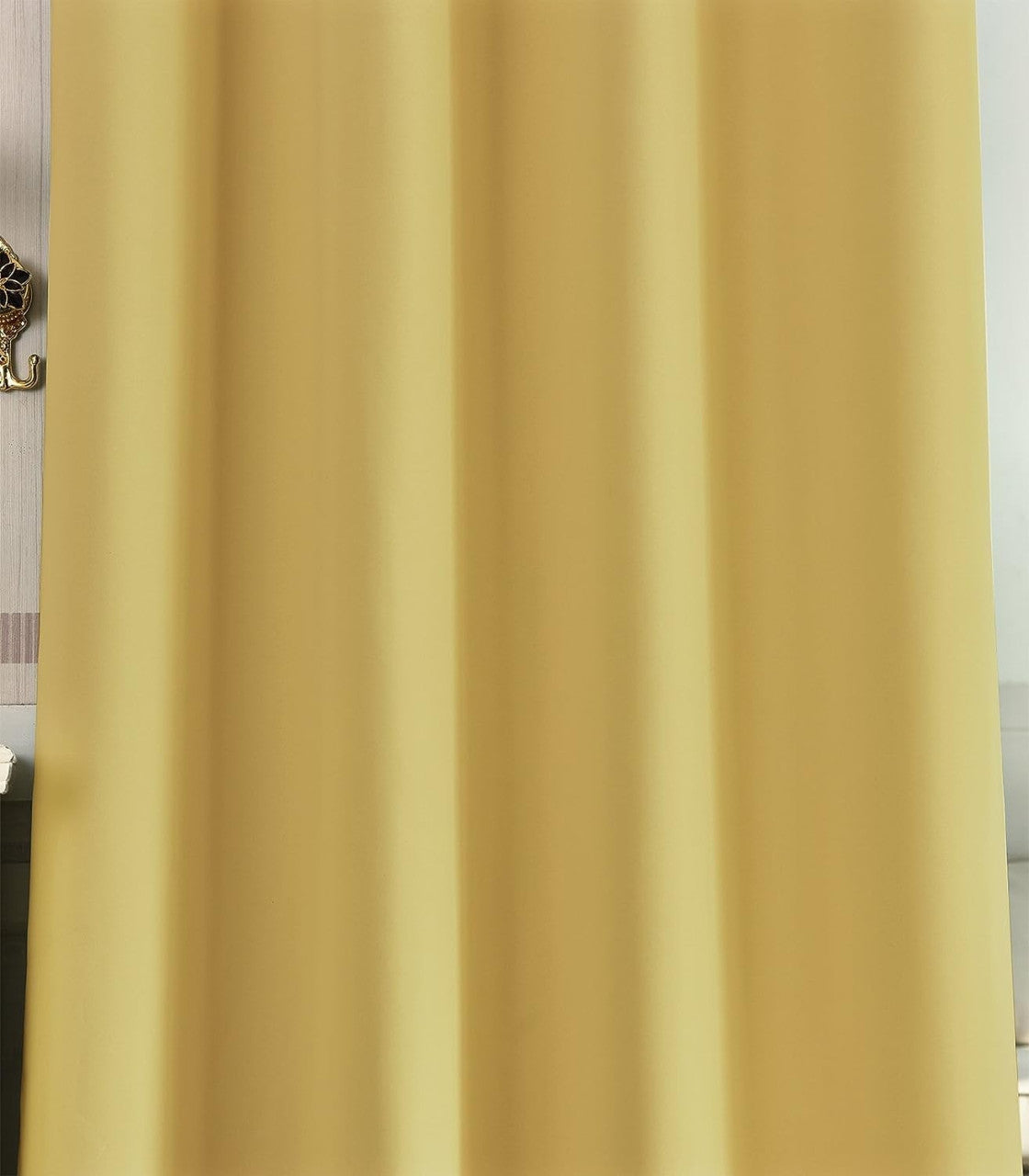 24goodz Set of 2 Eyelet Curtains - Lightweight and Soft - Energy-saving and Soundproof - 100% Polyester - Yellow - 135x225 cm - gb