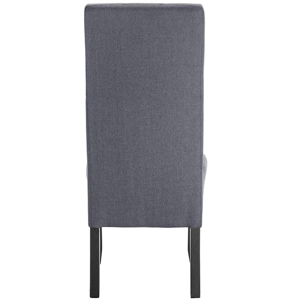 24goodz Upholstered Dining Chair Set of 2 - Ergonomic High Back Support - Solid Wood - For Dining Rooms - Dark Grey - dgr