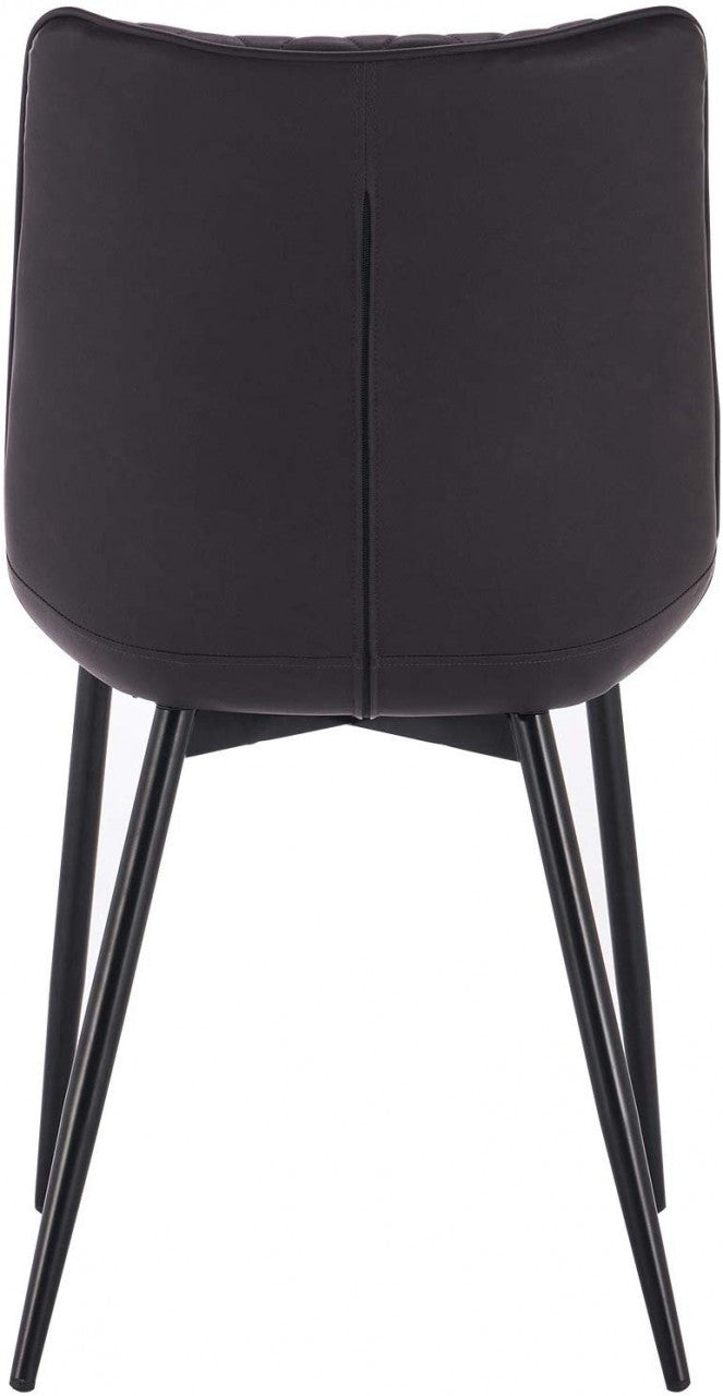 24goodz Set of 2 Dining Chairs - Ergonomic Comfort - Easy to Clean - Faux Leather - For Home Use - Anthracite