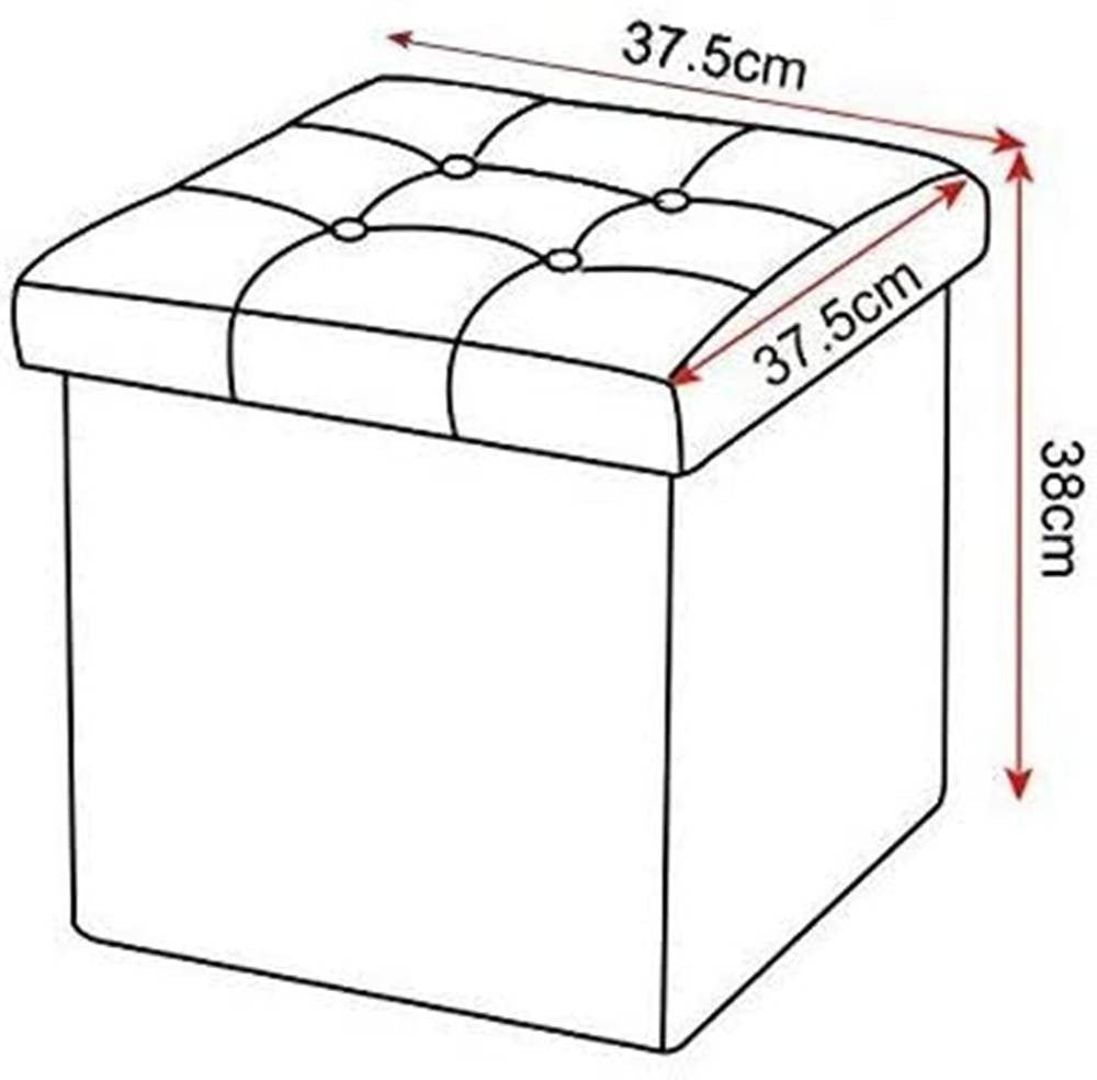 24goodz Set of 2 Foldable Ottomans with Storage - Space-Saving Design - MDF - For Home Use - Brown
