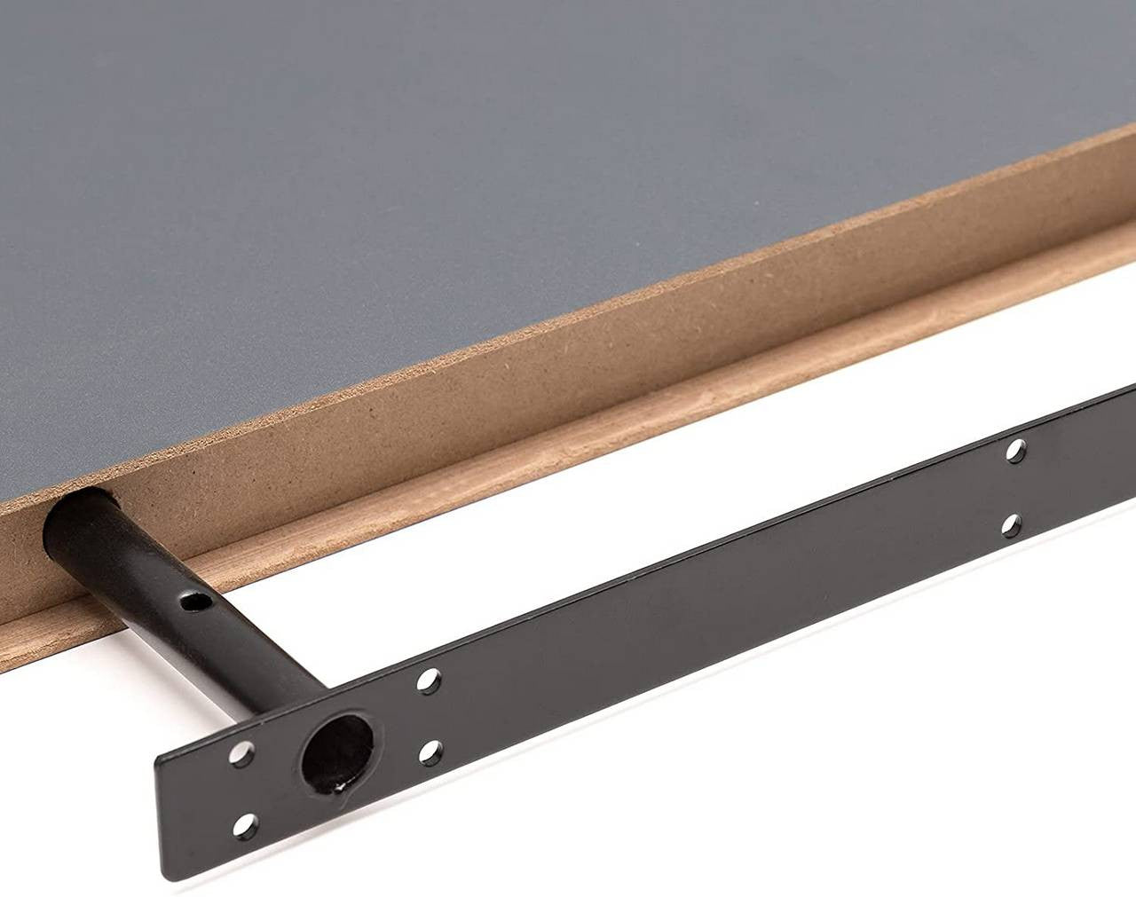 24goodz Set of 2 Wall Shelves - Versatile Use for Home Decor - MDF - For Any Room - Dark Grey - dgr