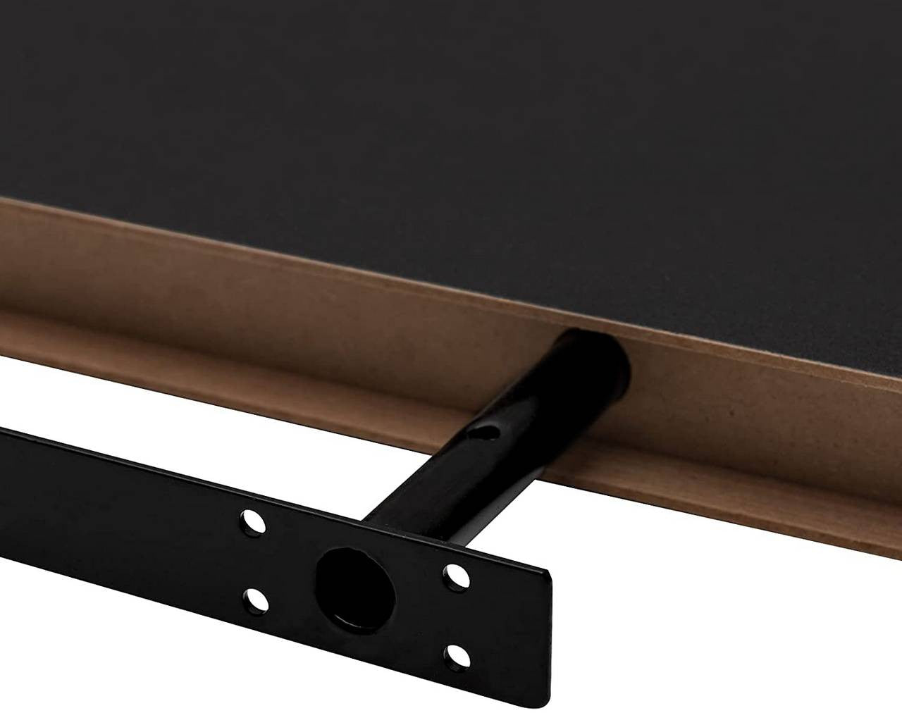 24goodz Set of 2 Wall Shelves - Stylish and Versatile - MDF - For Home and Office - Black 100x22.9x3.8cm - sz