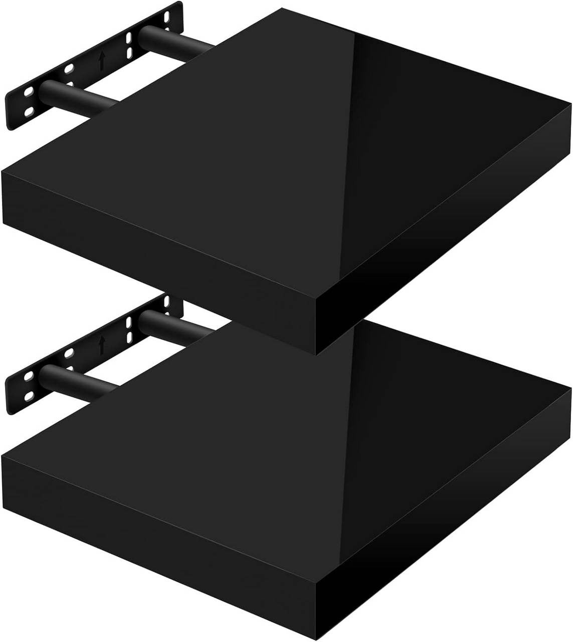 24goodz Floating Shelves Set of 2 - High-Quality MDF - Easy Installation - White - 30x22.9x3.8cm - sz