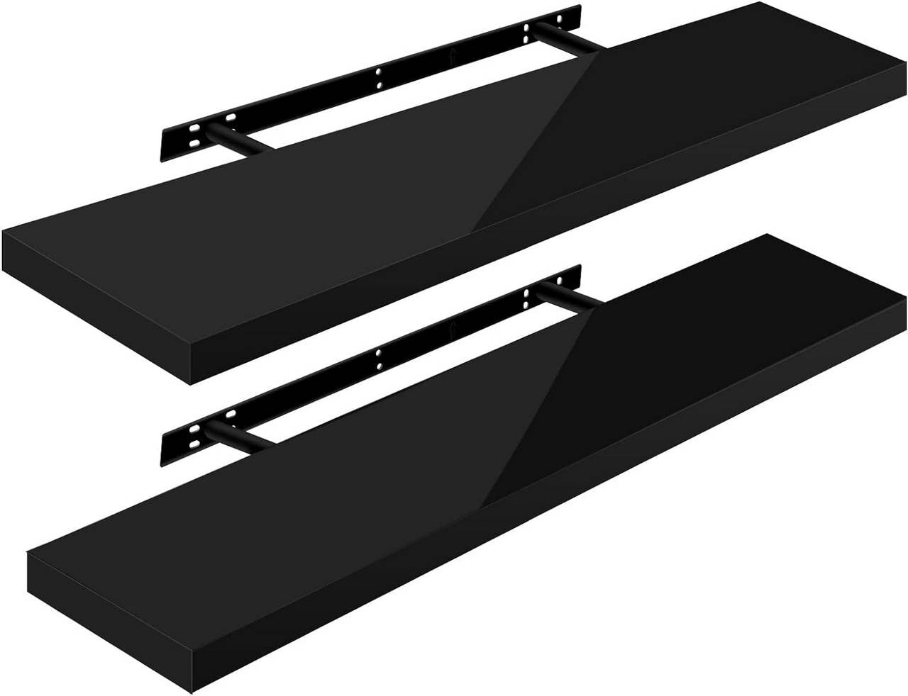 24goodz Set of 2 Floating Shelves - High-Quality MDF - Easy to Mount - White - 100x22.9x3.8cm - sz