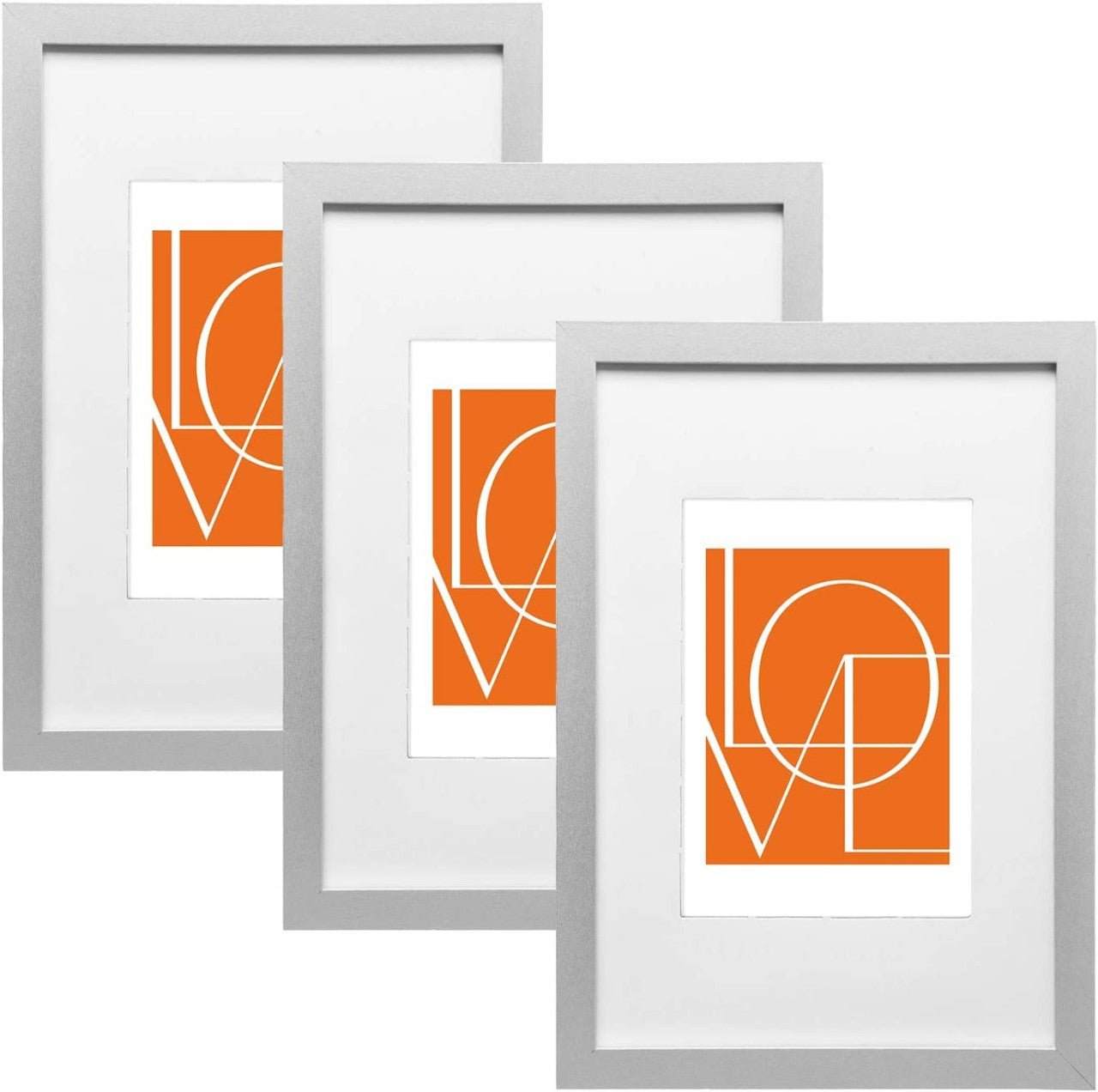 24goodz Set of 3 Photo Frames - Versatile Display Options - MDF - For Everyone - Silver 20x30 cm - sb