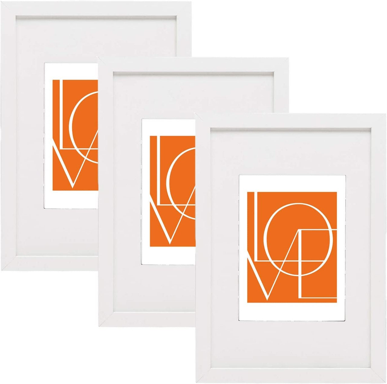 24goodz Set of 3 Photo Frames - High-Quality MDF - Versatile for Wall or Table Display - MDF - For Everyone - White - ws