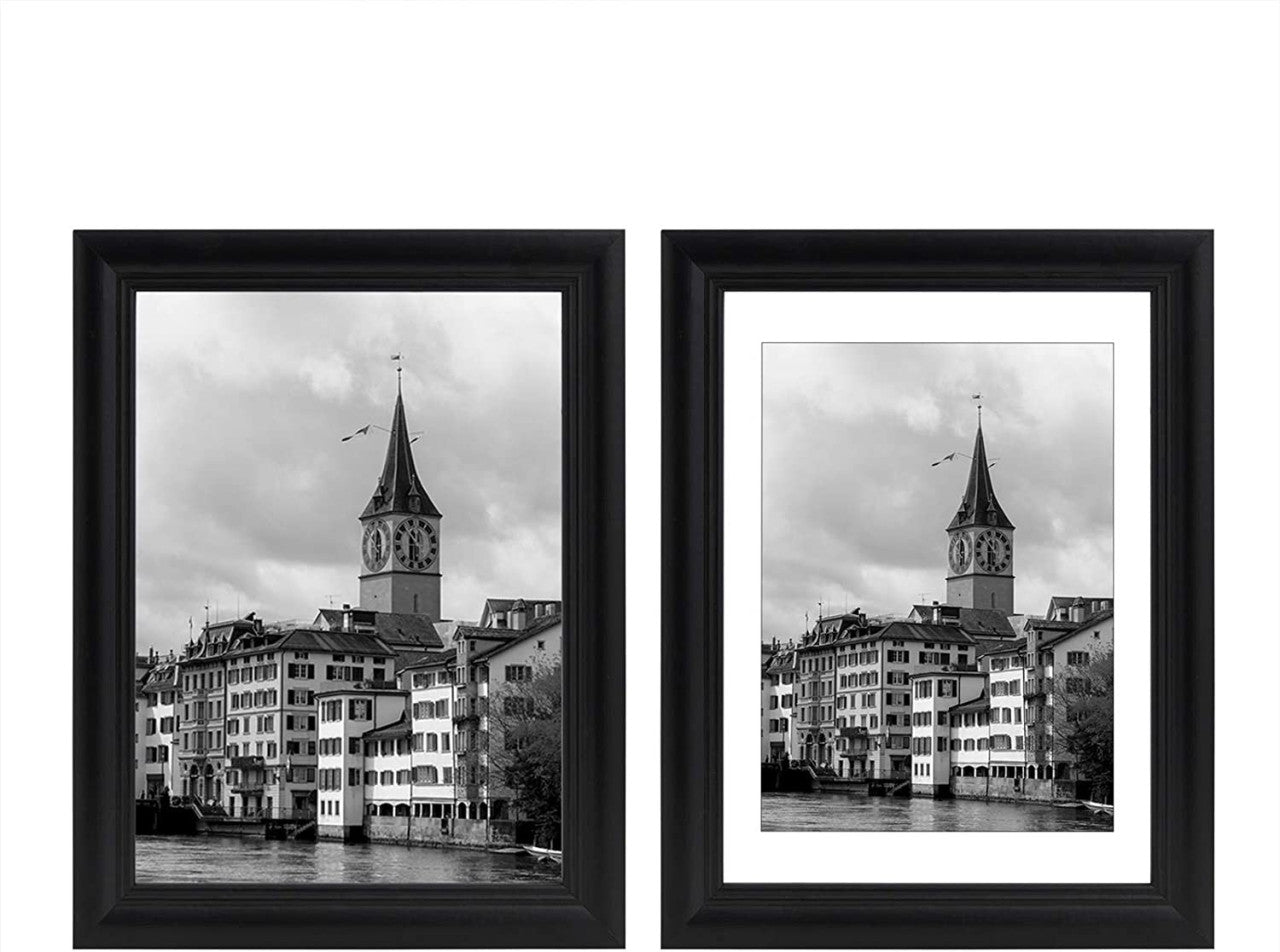 24goodz Set of 3 Wooden Photo Frames - Durable Solid Wood - Versatile Hanging and Standing Options - Glass - For Home Decor - White/Black/Silver/Gold/Grey/Brown/Natural